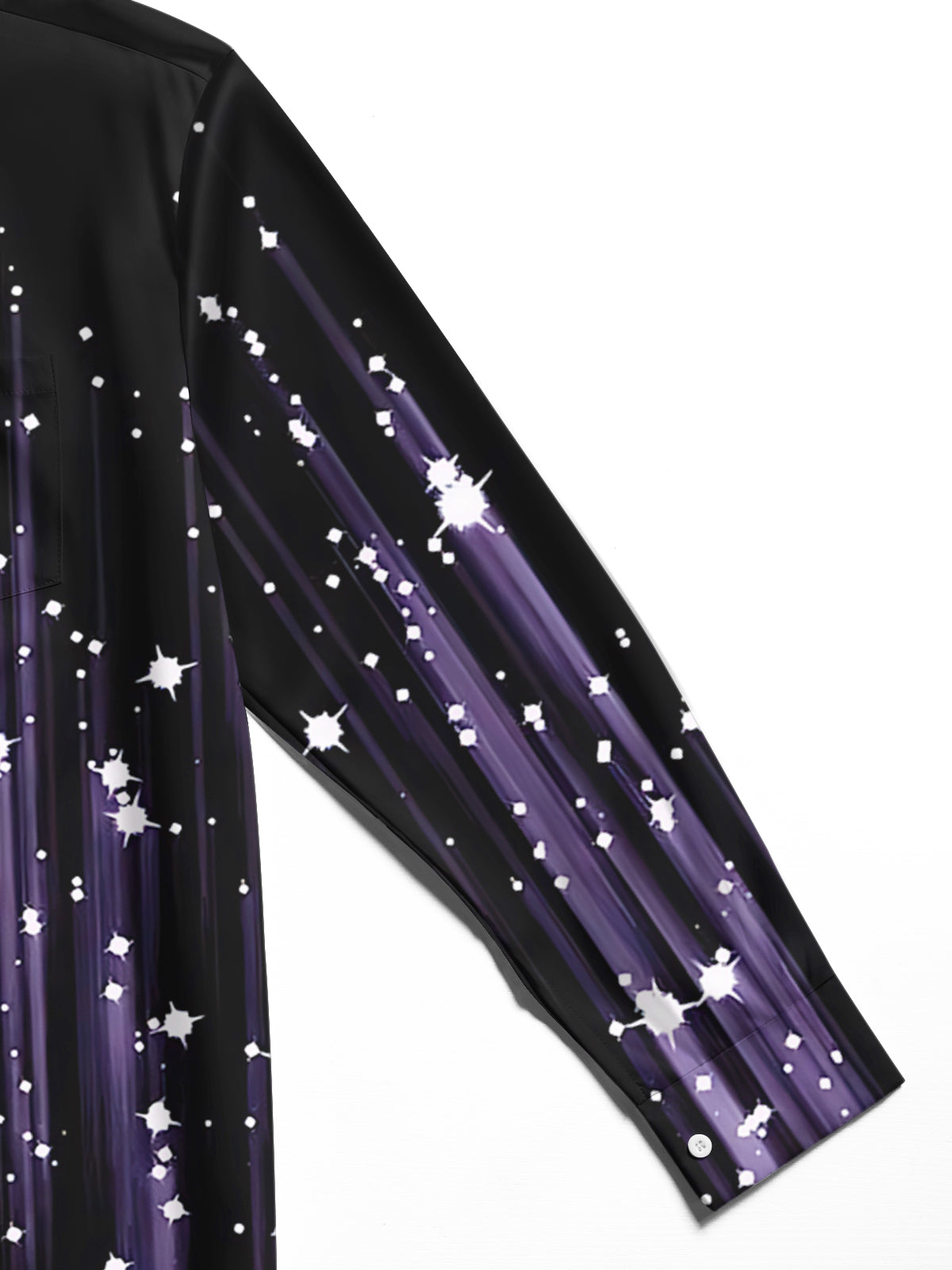 Christmas Shiny Print Men's Pocket Long Sleeve Shirts