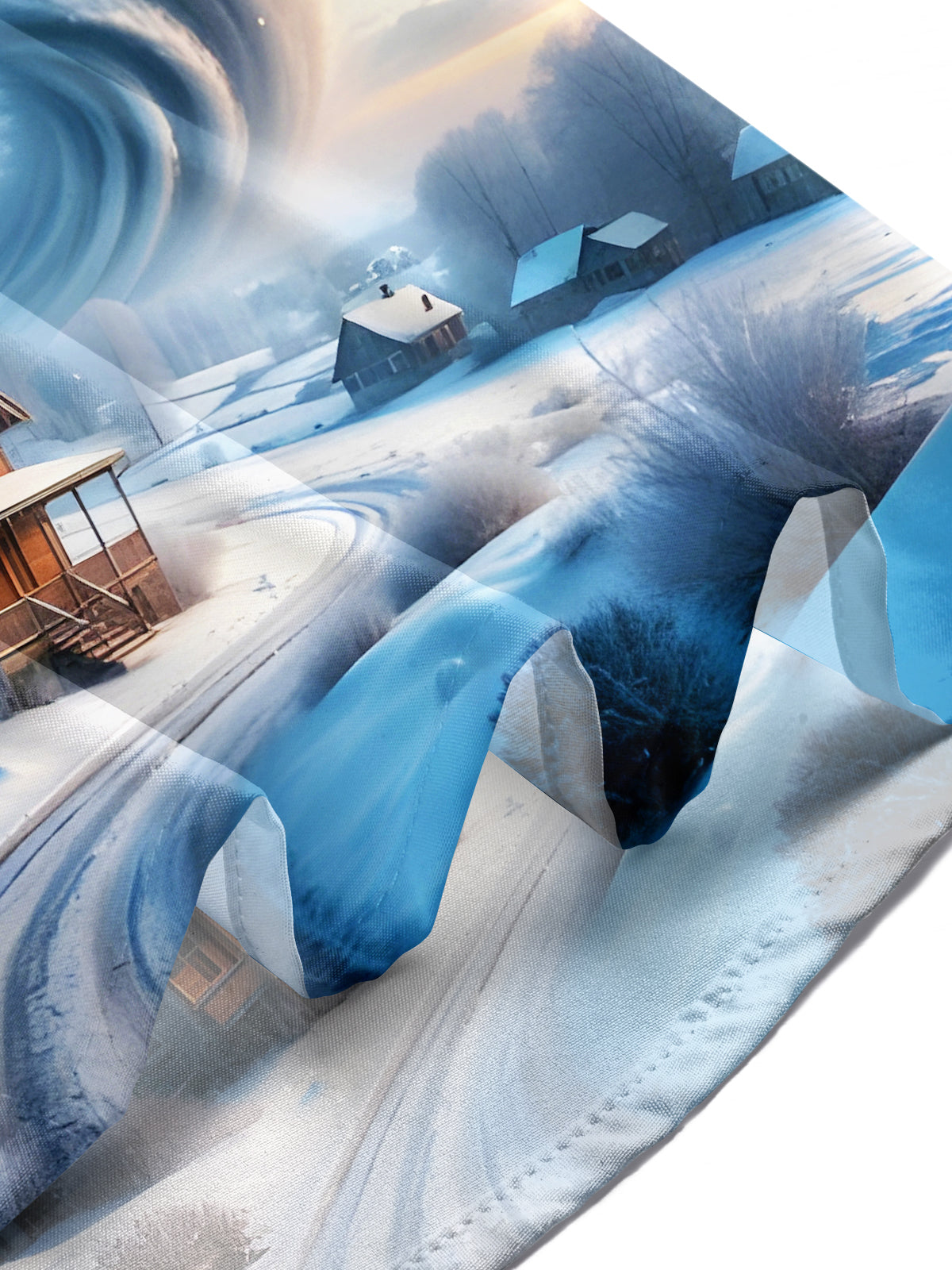 Funny Winter Polar Bear Cyclone Cloud Men's Pocket Short Sleeve Shirts