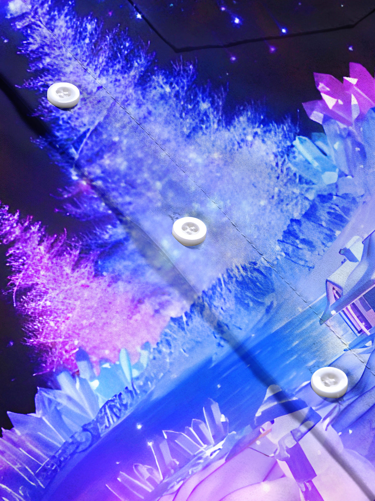 Psychedelic Ice Sculpture Christmas Tree Snowman Xmas Men's Pocket Short Sleeve Shirts