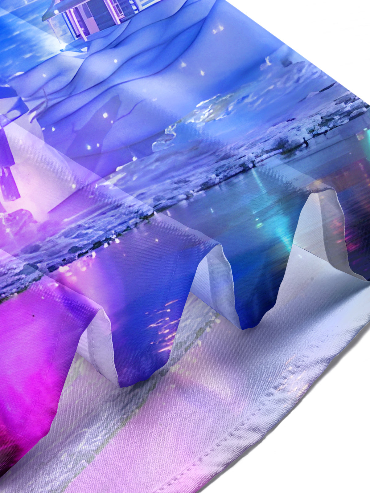 Psychedelic Ice Sculpture Christmas Tree Snowman Xmas Men's Pocket Short Sleeve Shirts