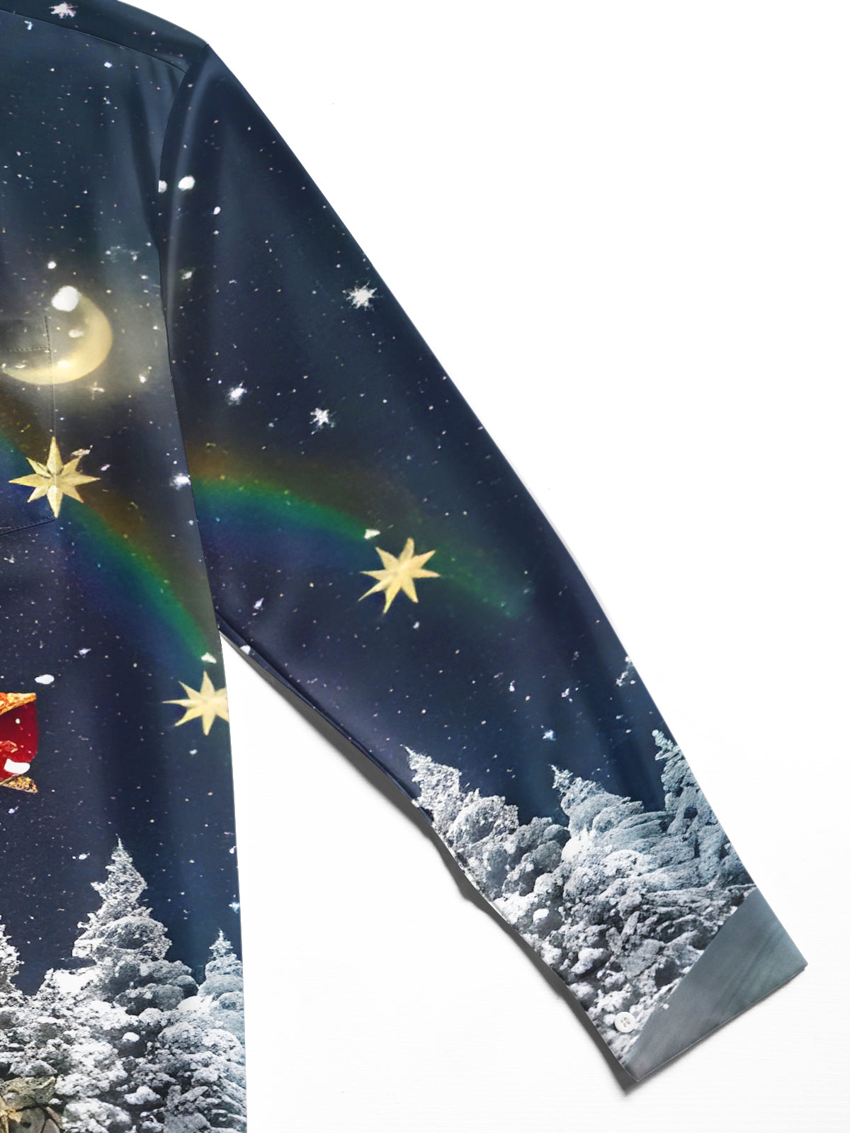 Funny Christmas Song Sheet Music Santa Claus Xmas Men's Pocket Long Sleeve Shirts