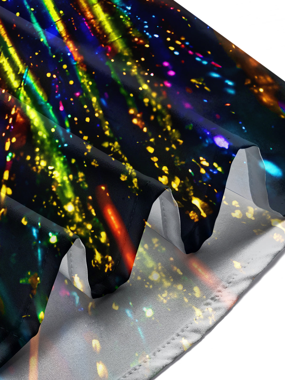 Psychedelic Colorful Neon City Street Scene Men's Pocket Long Sleeve Shirts