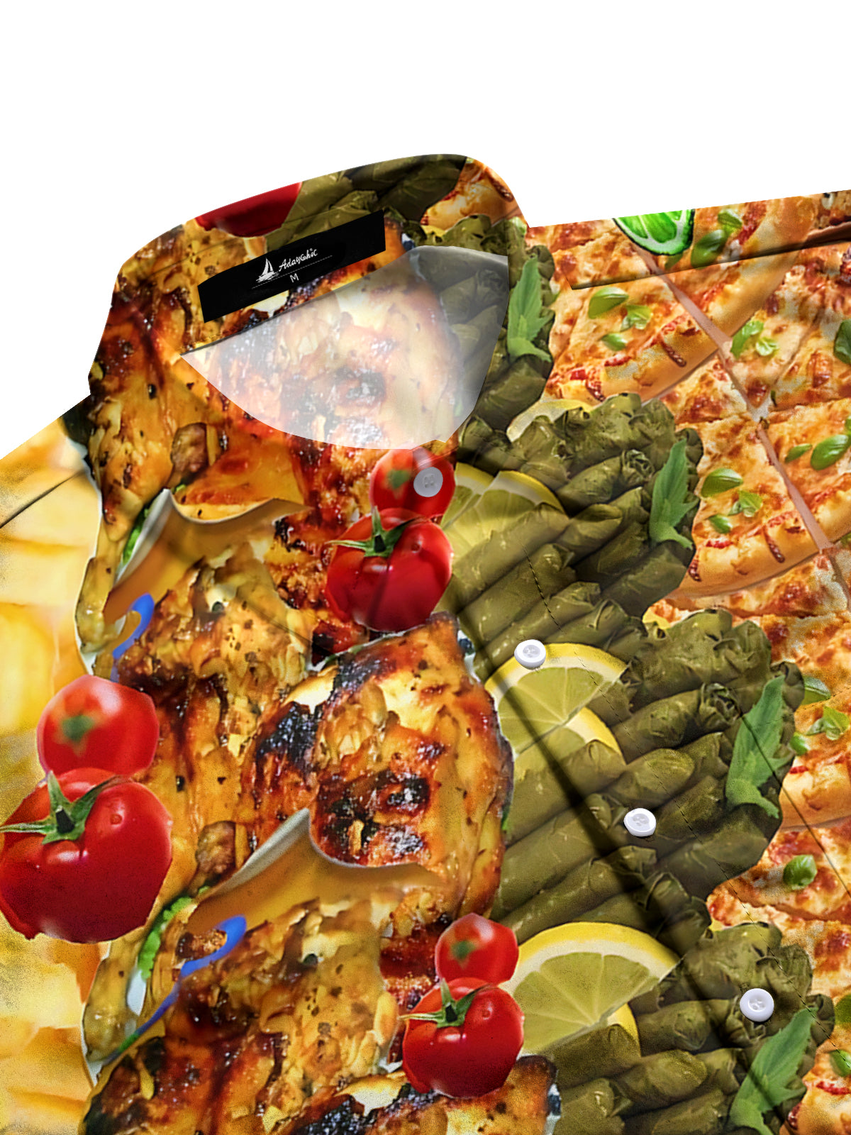 Food Print Men's Pocket Short Sleeve Shirts