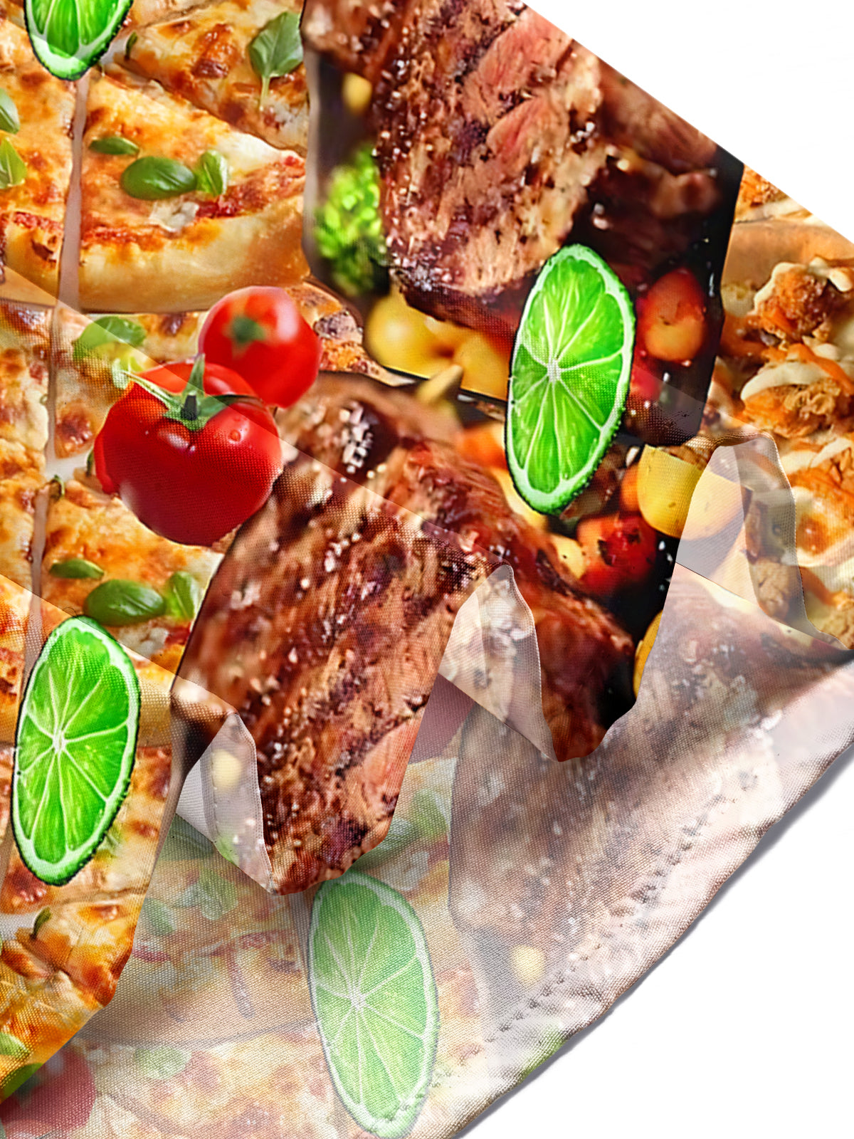 Food Print Men's Pocket Short Sleeve Shirts