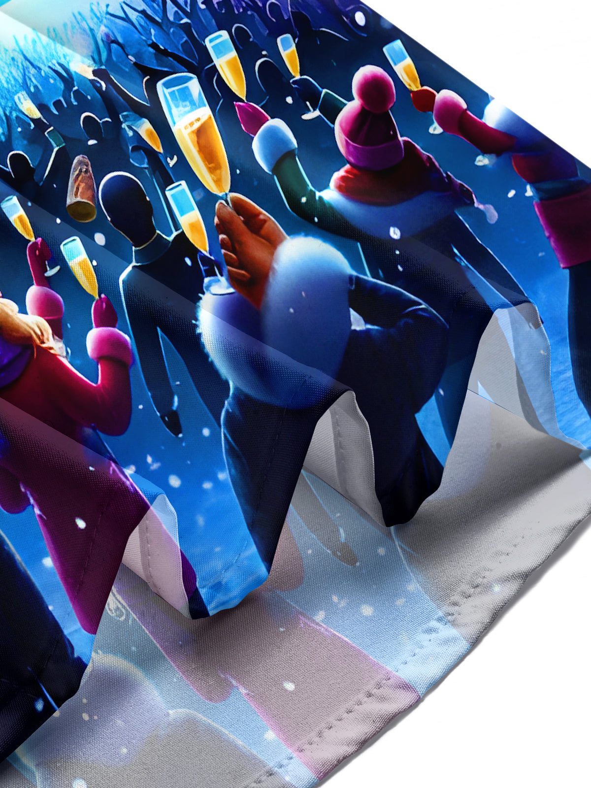 Festive Champagne Fireworks New Year Men's Pocket Short Sleeve Shirts