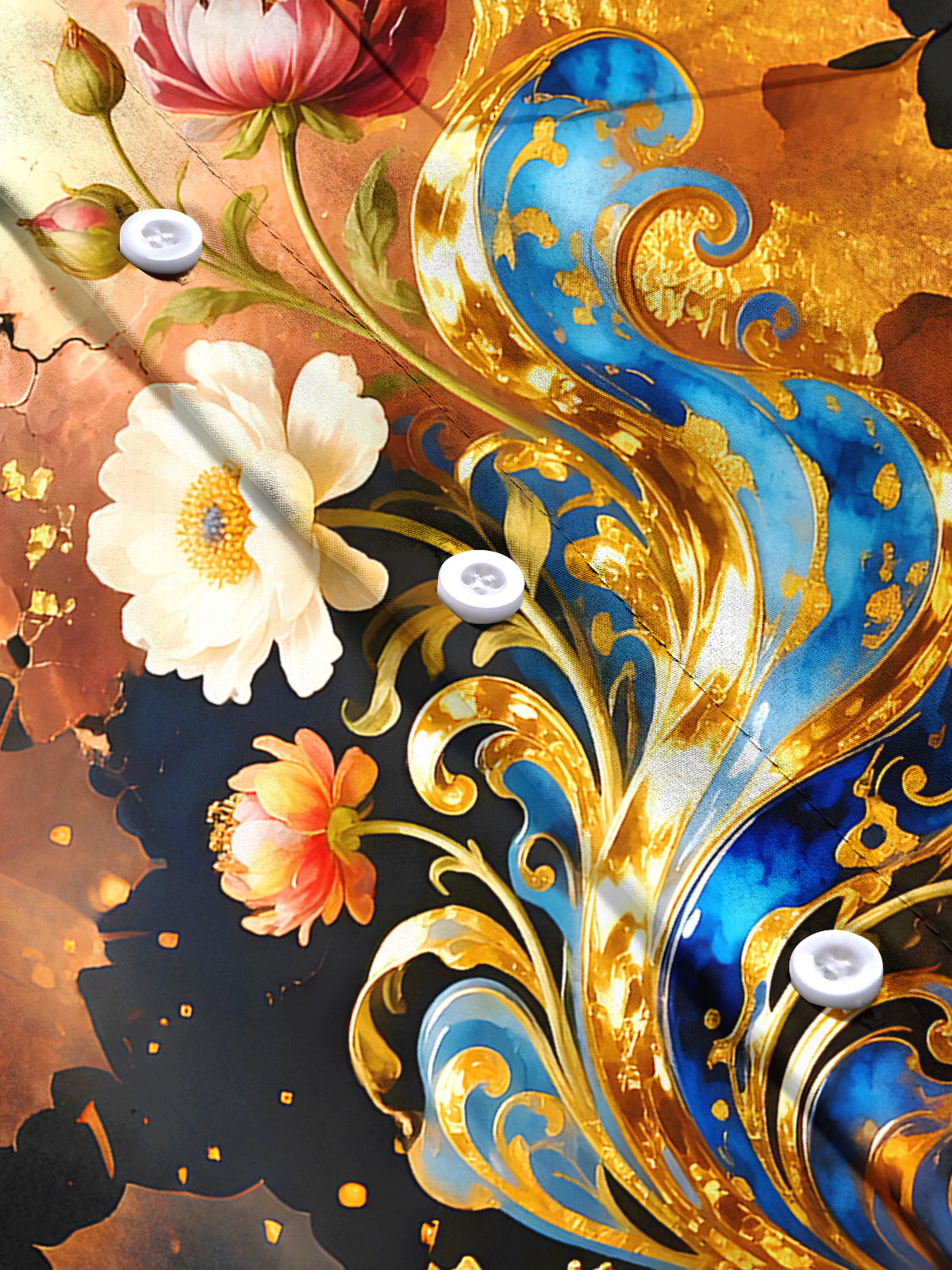 Leaf Floral Men's Pocket Short Sleeve Shirts