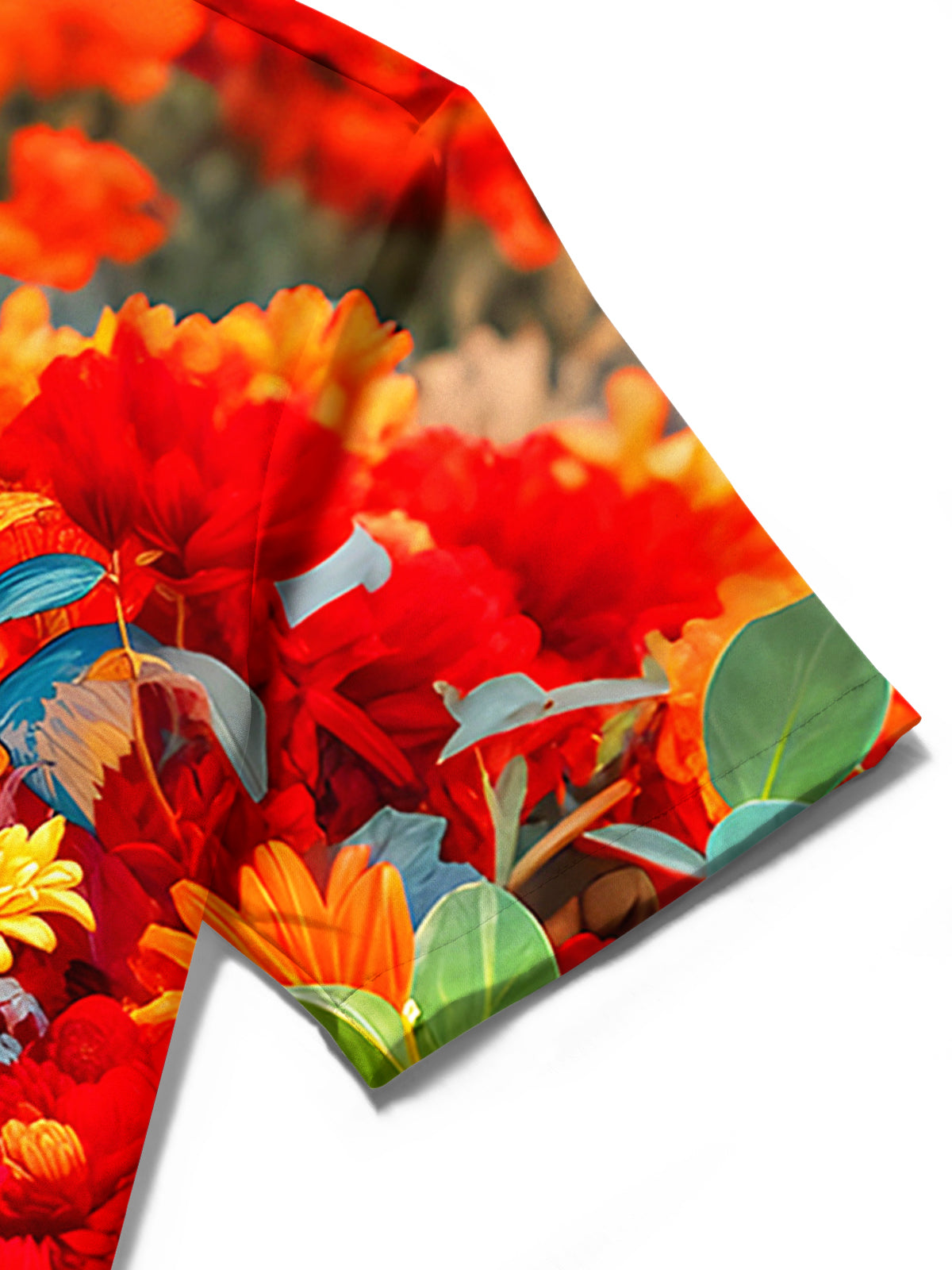 Peacock Floral Men's Pocket Short Sleeve Shirts