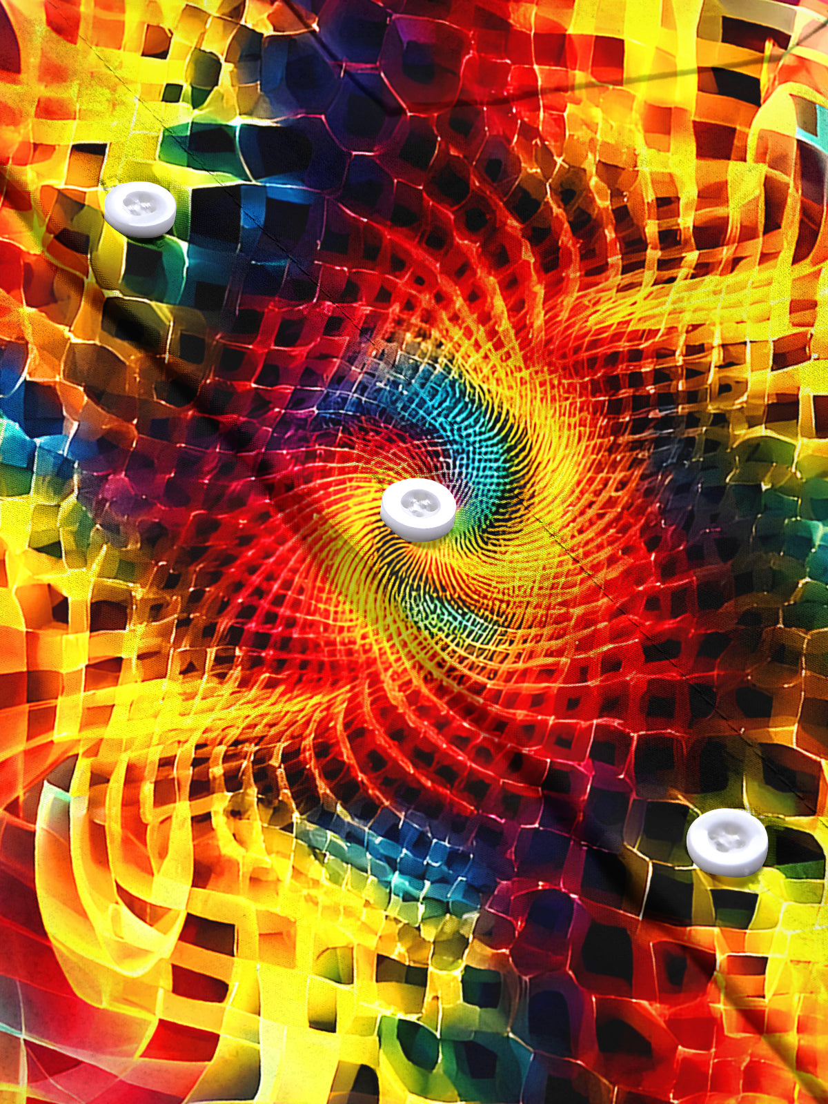 Tie Dye Abstract Men's Pocket Long Sleeve Shirts