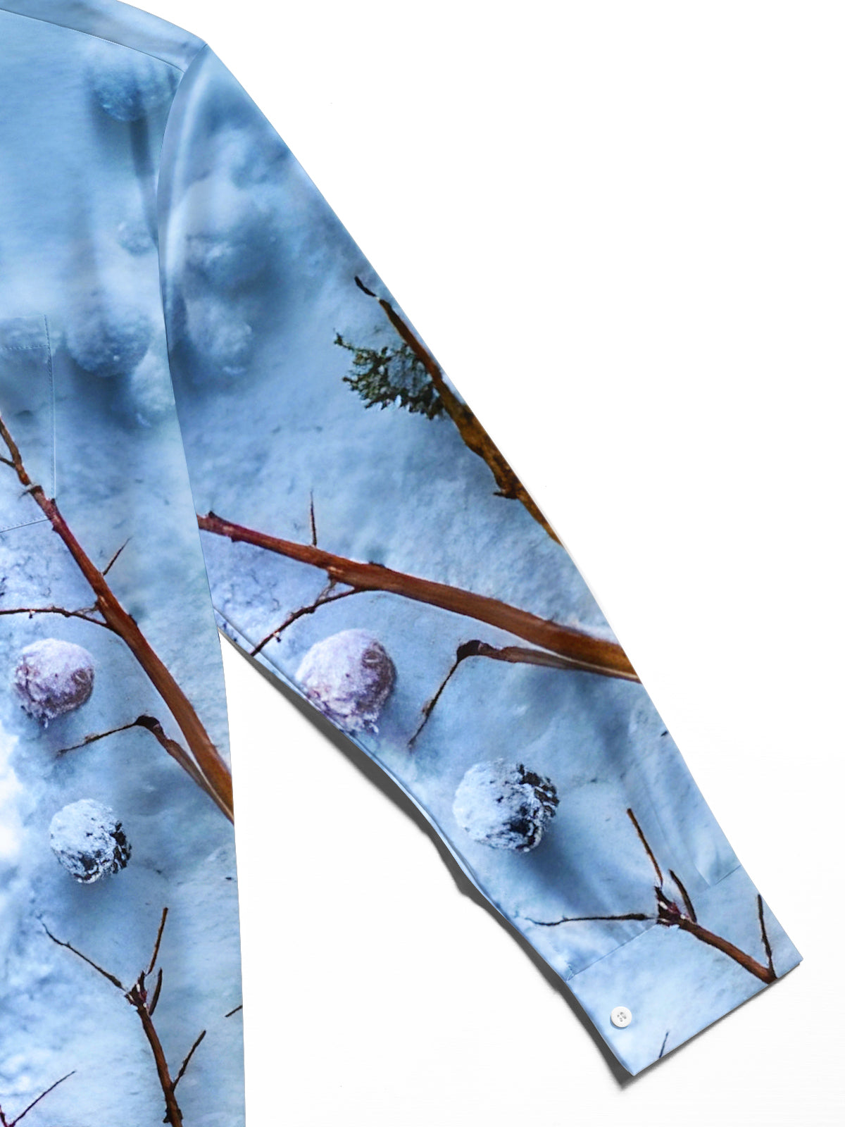 Funny Winter Snow Raccoon Men's Pocket Long Sleeve Shirts