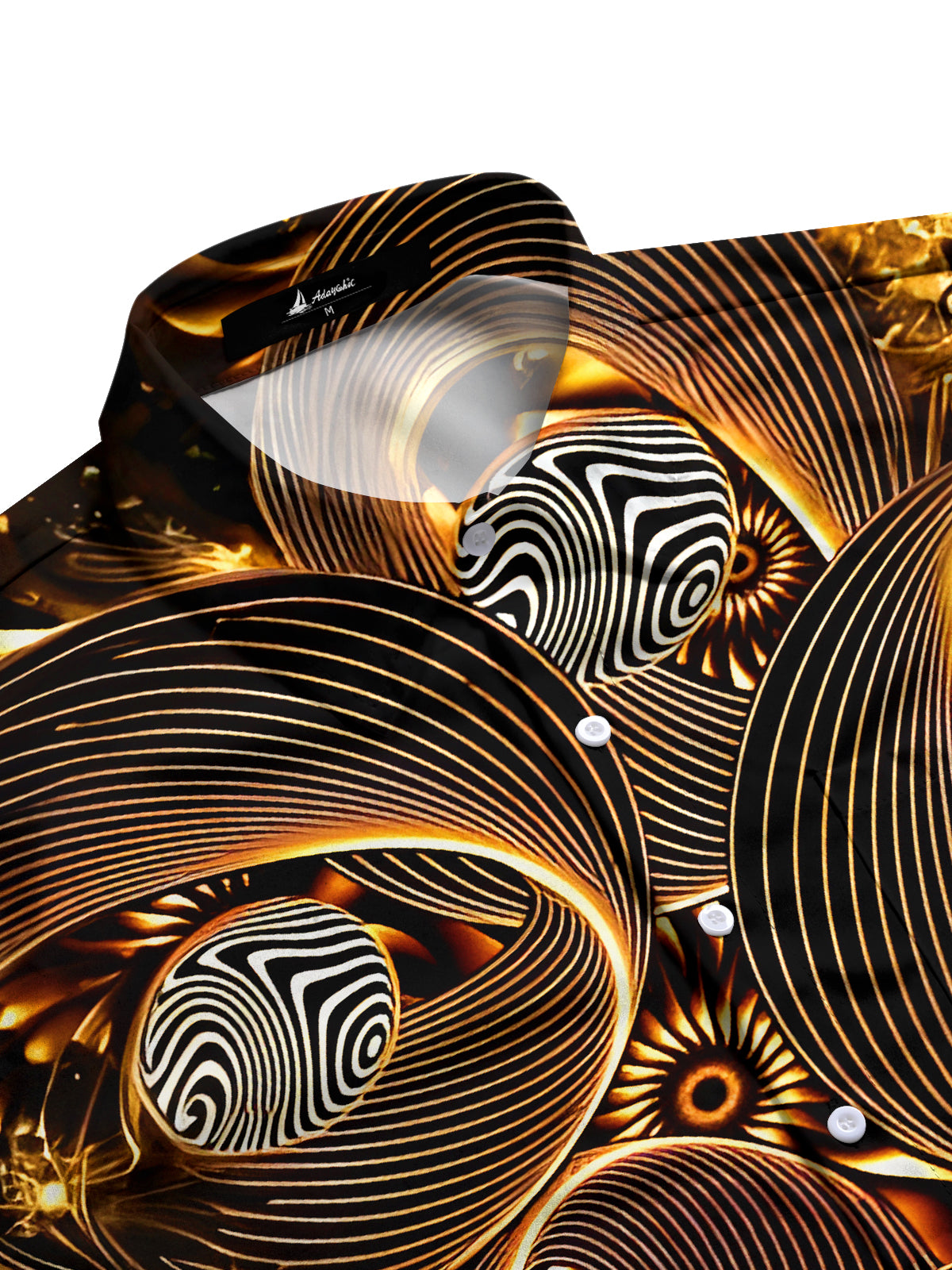 Art Gilded Abstract Men's Pocket Long Sleeve Shirts