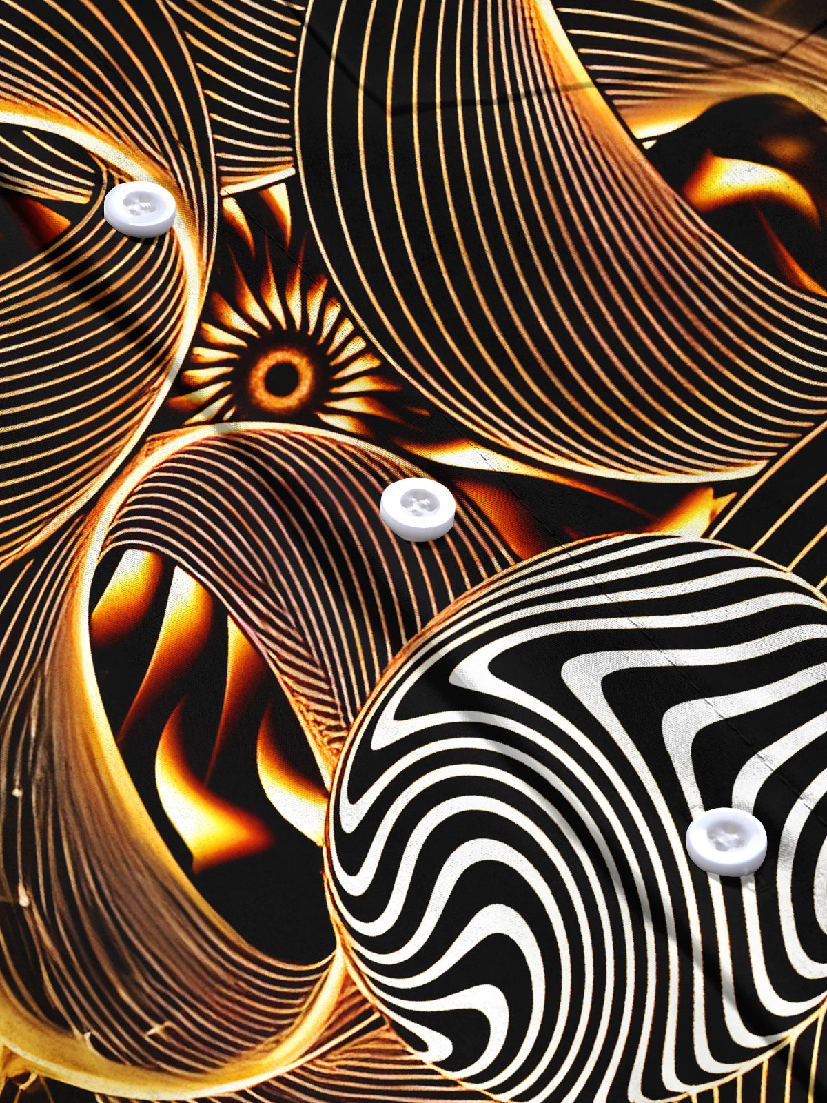 Art Gilded Abstract Men's Pocket Long Sleeve Shirts