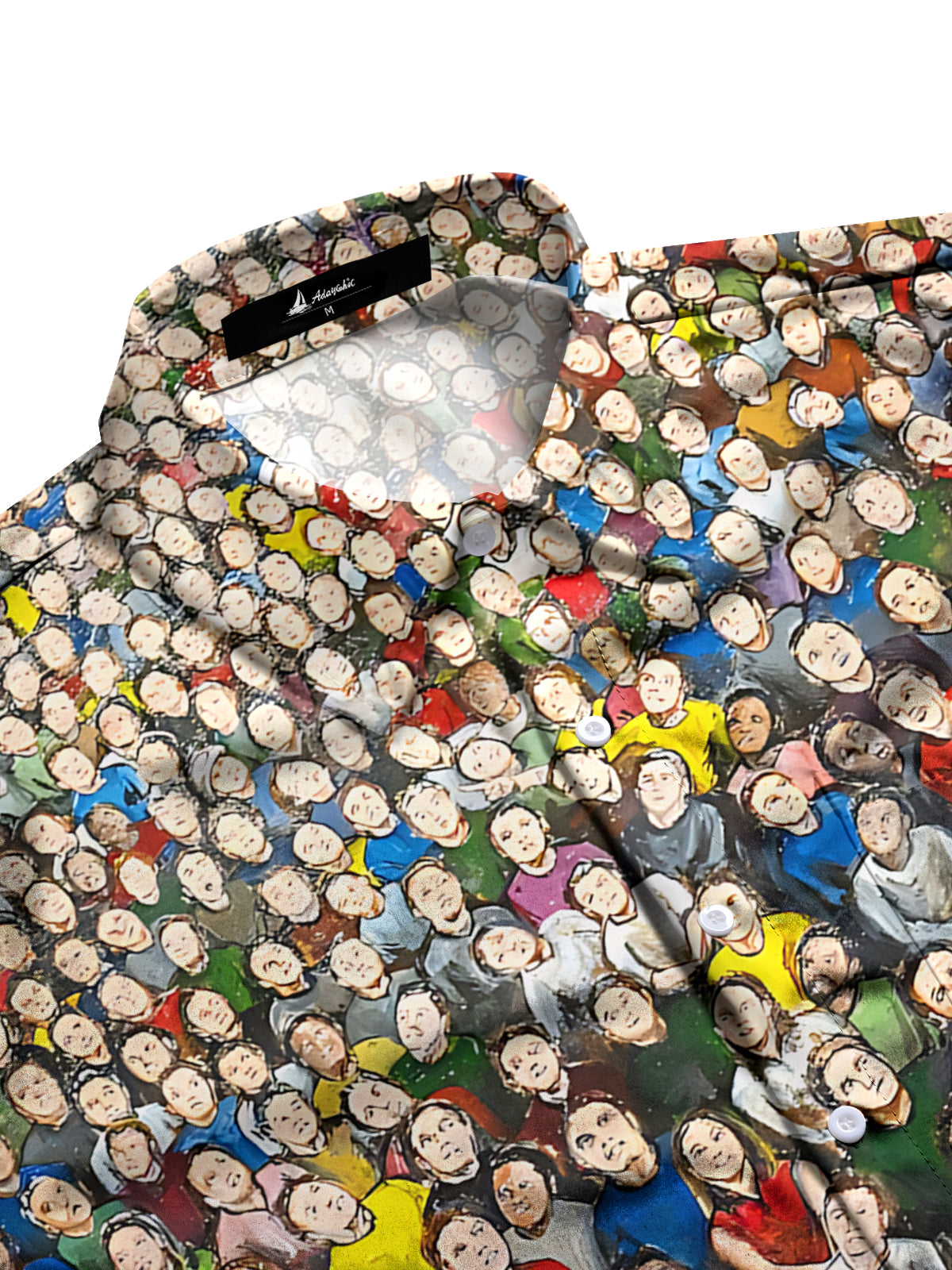 Face Art Print Men's Pocket Short Sleeve Shirts