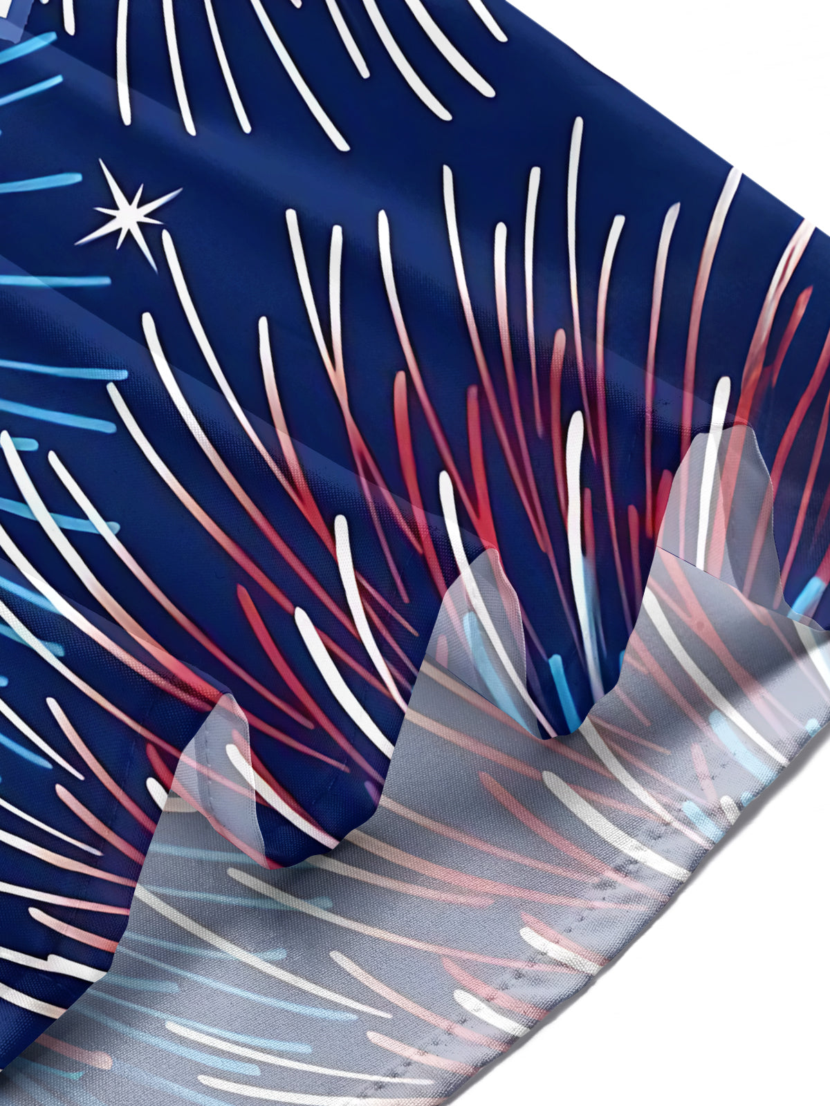 Dwarf Fireworks Print Men's Pocket Long Sleeve Shirts