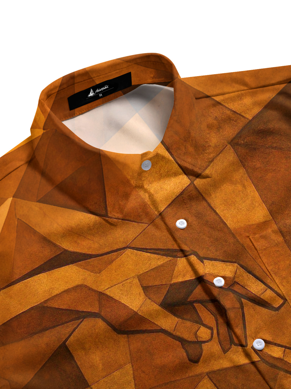 Geometric Art Print Men's Pocket Long Sleeve Shirts