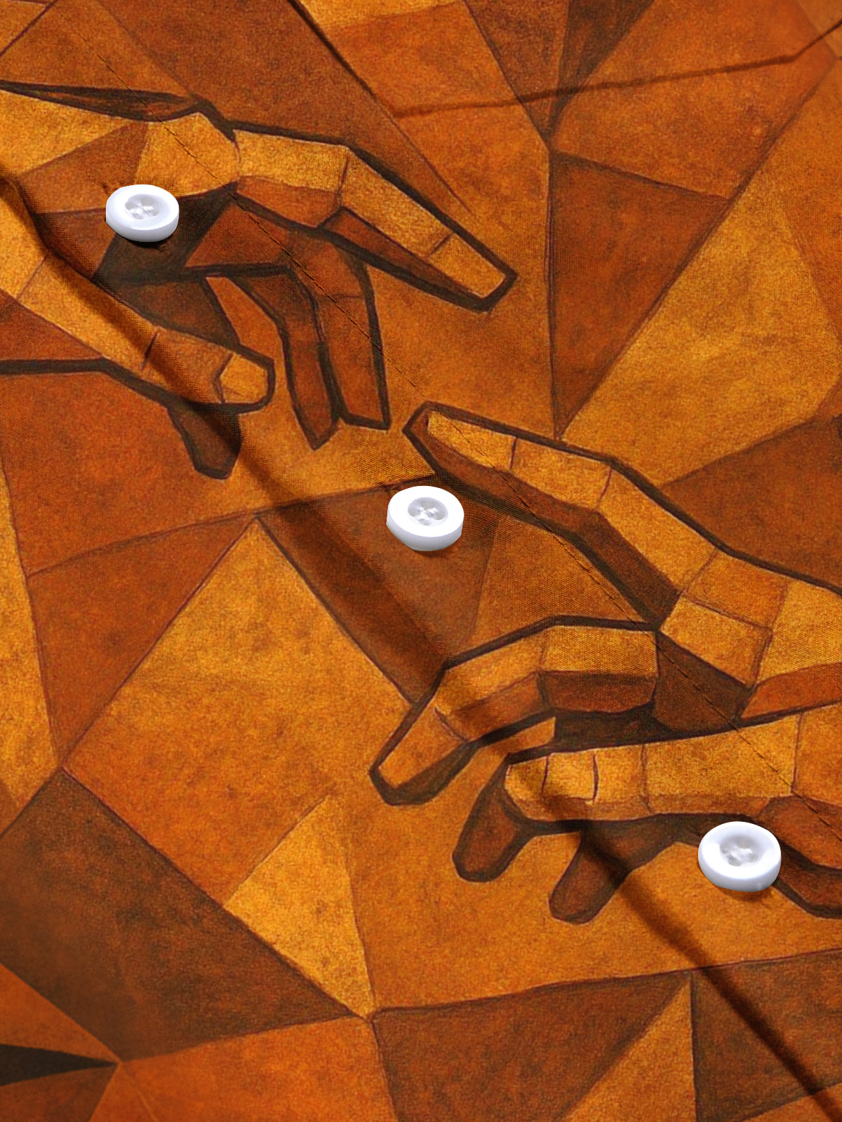 Geometric Art Print Men's Pocket Long Sleeve Shirts