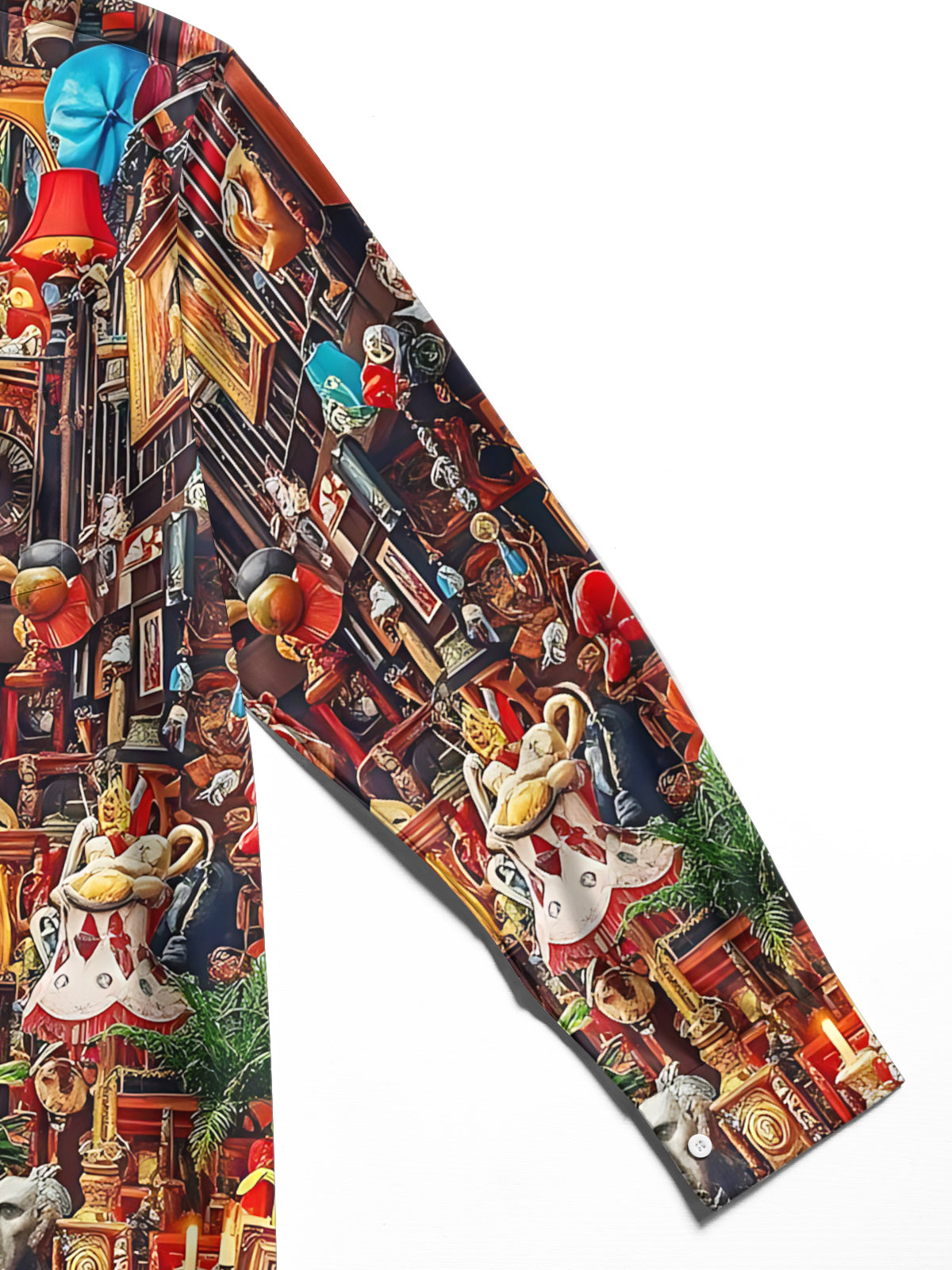 Vintage Art Print Men's Pocket Long Sleeve Shirts