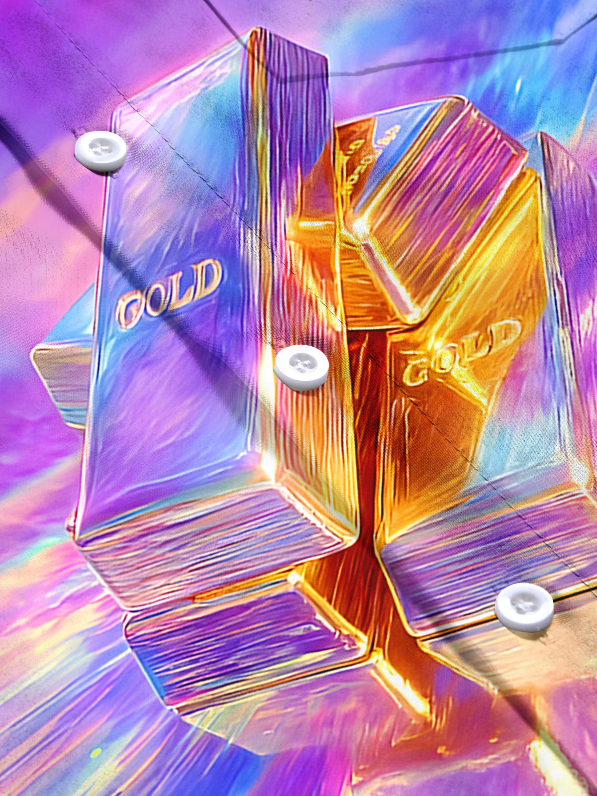 Tie Dye Gold Men's Pocket Short Sleeve Shirts