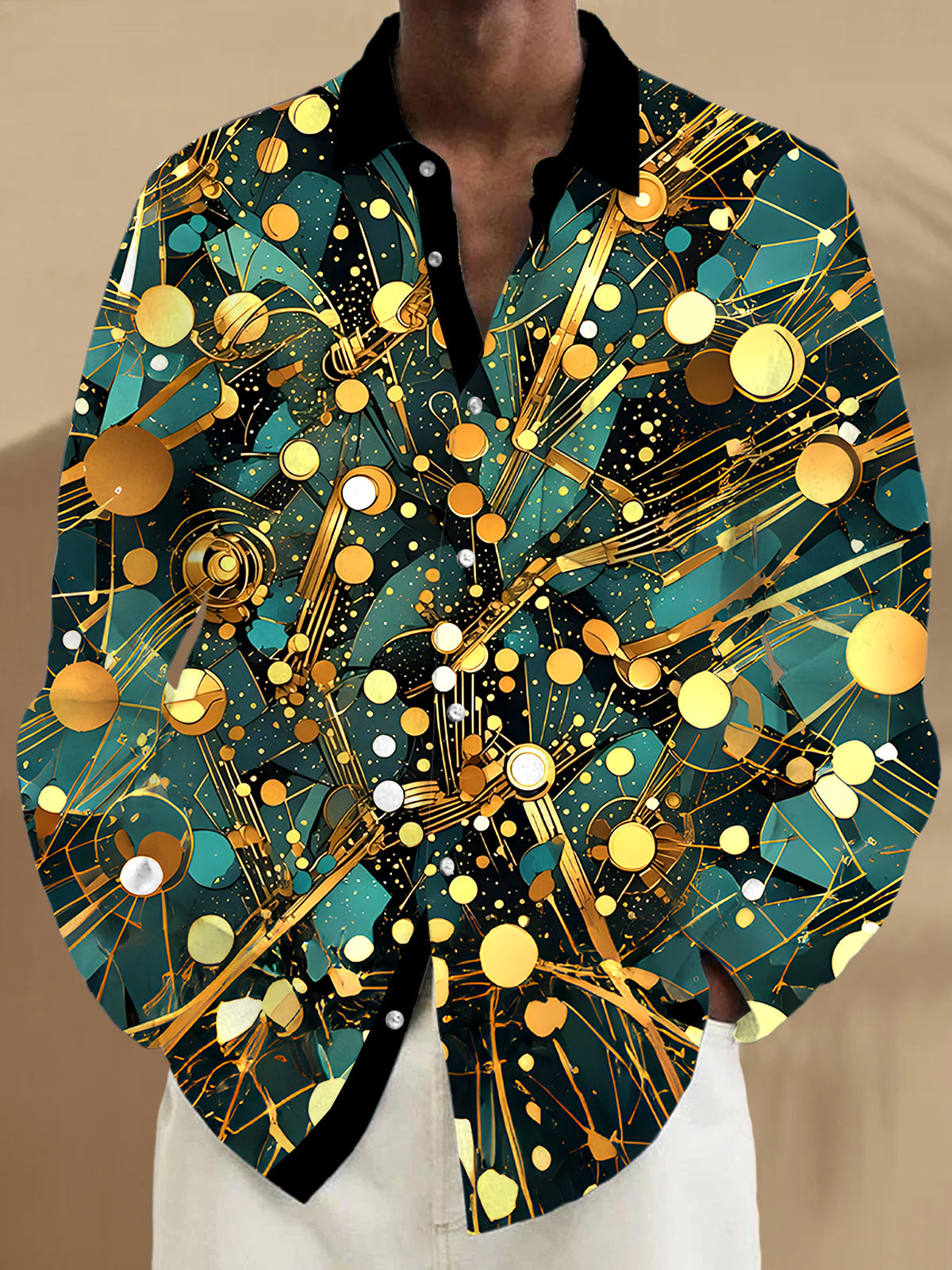 Geometry Men's Pocket Long Sleeve Shirts