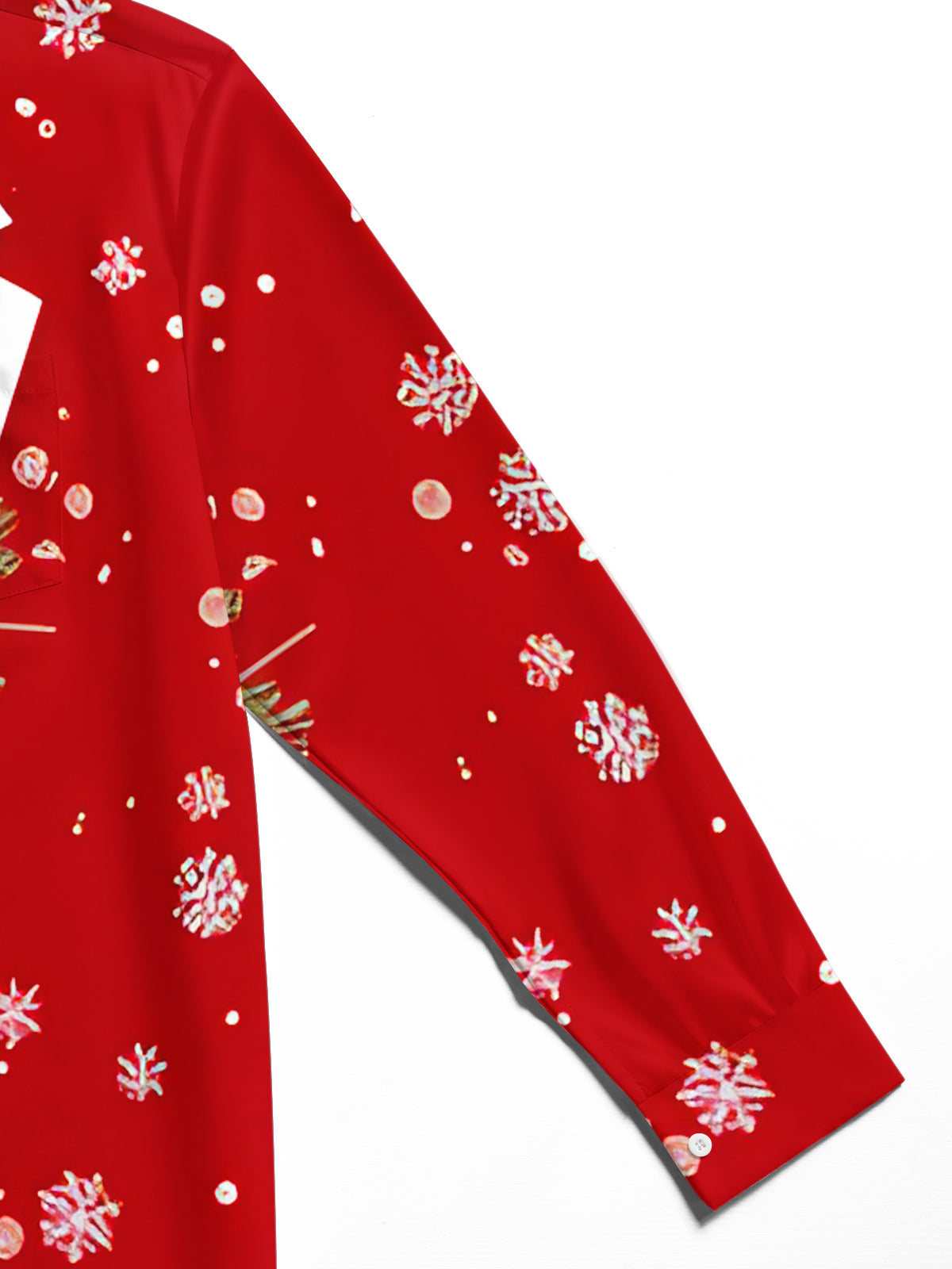 Fun Christmas Snowflakes Xmas Men's Pocket Long Sleeve Shirts