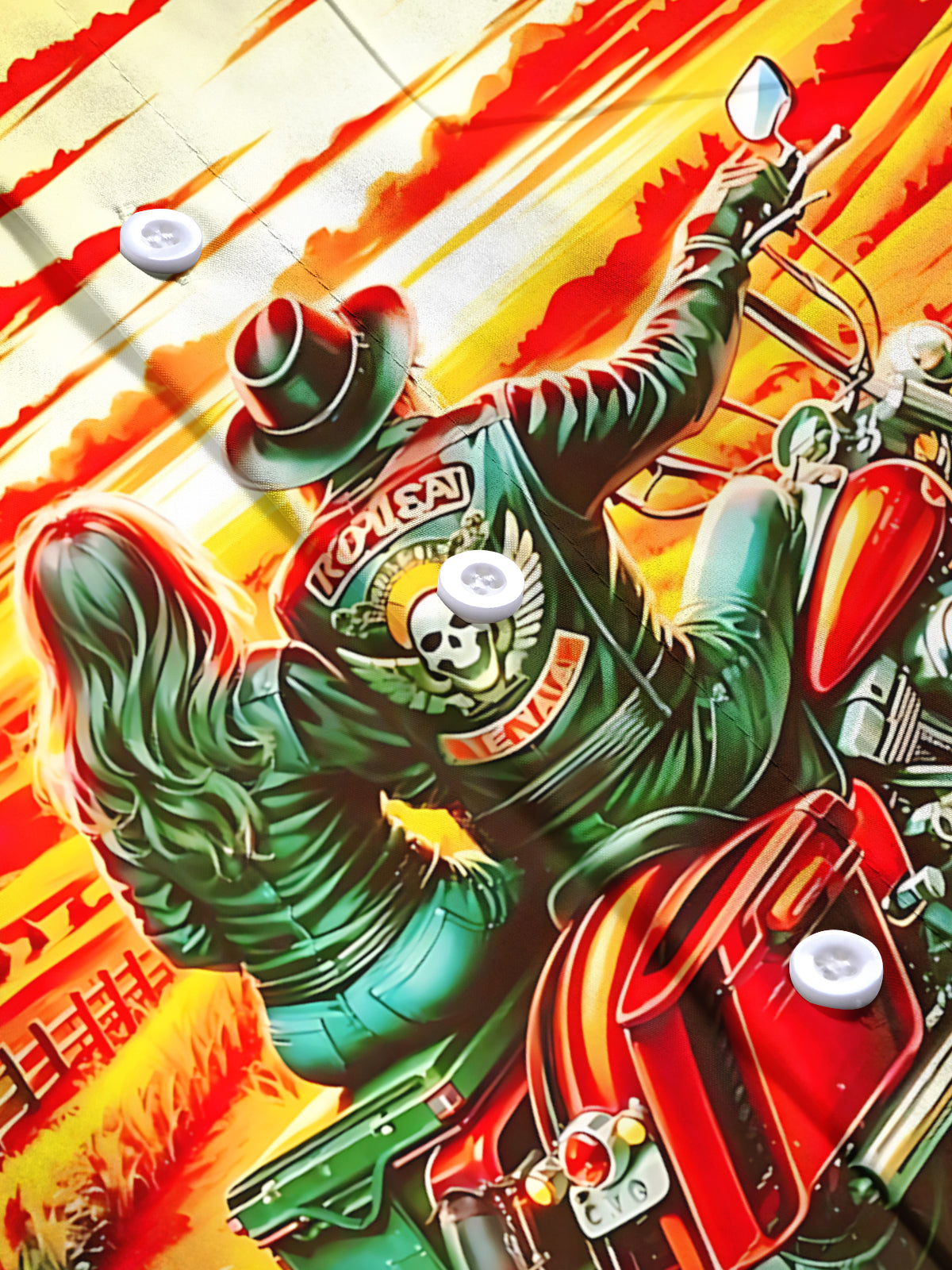 Sunset Landscape Print Men's Pocket Short Sleeve Shirts