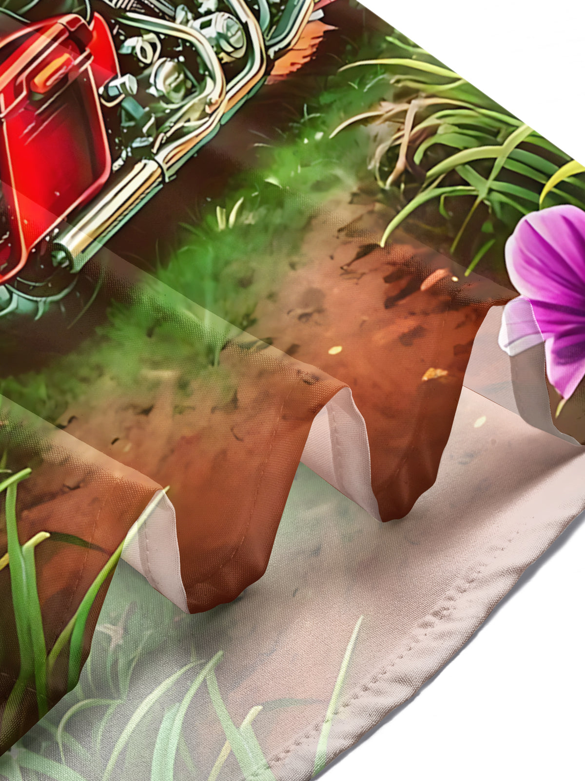 Sunset Landscape Print Men's Pocket Short Sleeve Shirts