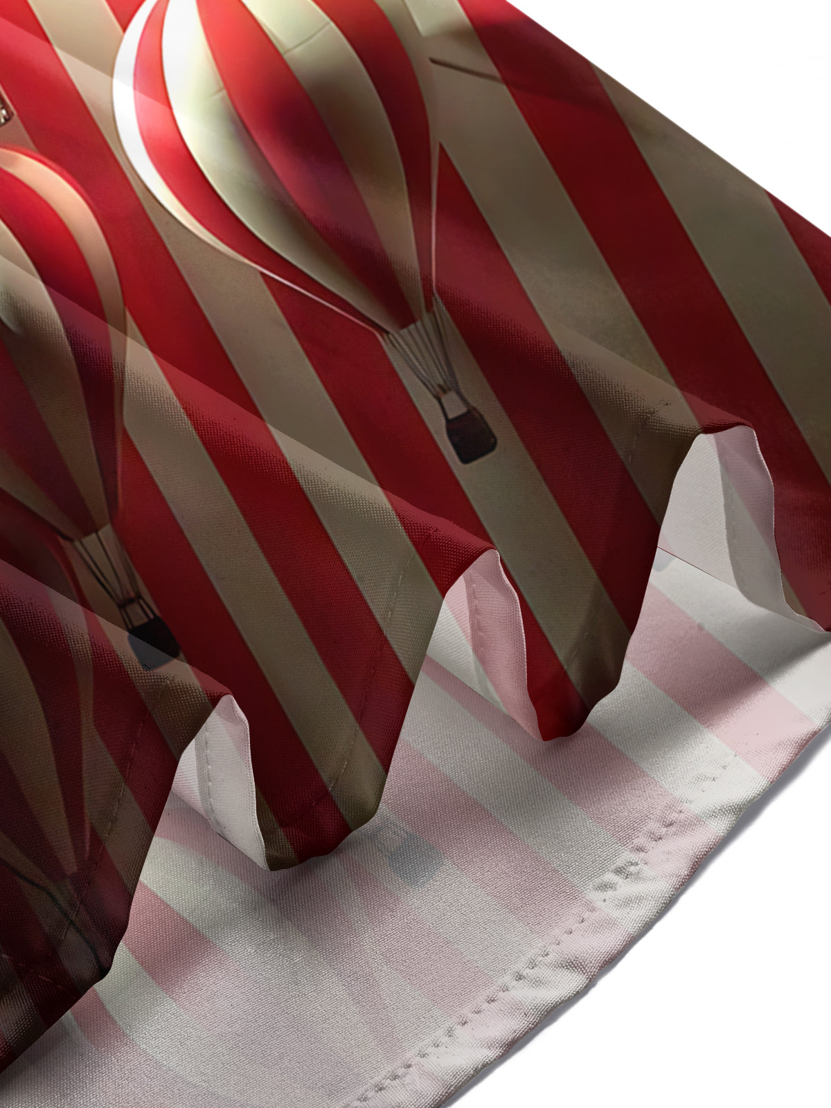 Hot Air Balloon Print Men's Pocket Short Sleeve Shirts