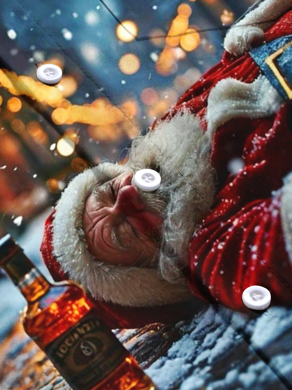 Christmas Santa Claus Print Men's Pocket Short Sleeve Shirts