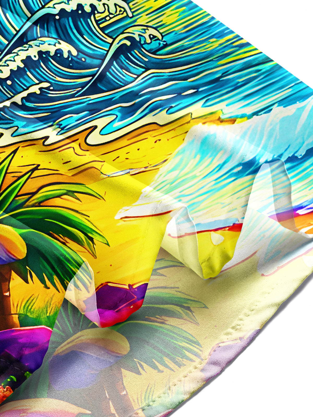 Hawaiian Coconut Trees Sunshine Beach Men's Pocket Short Sleeve Shirts