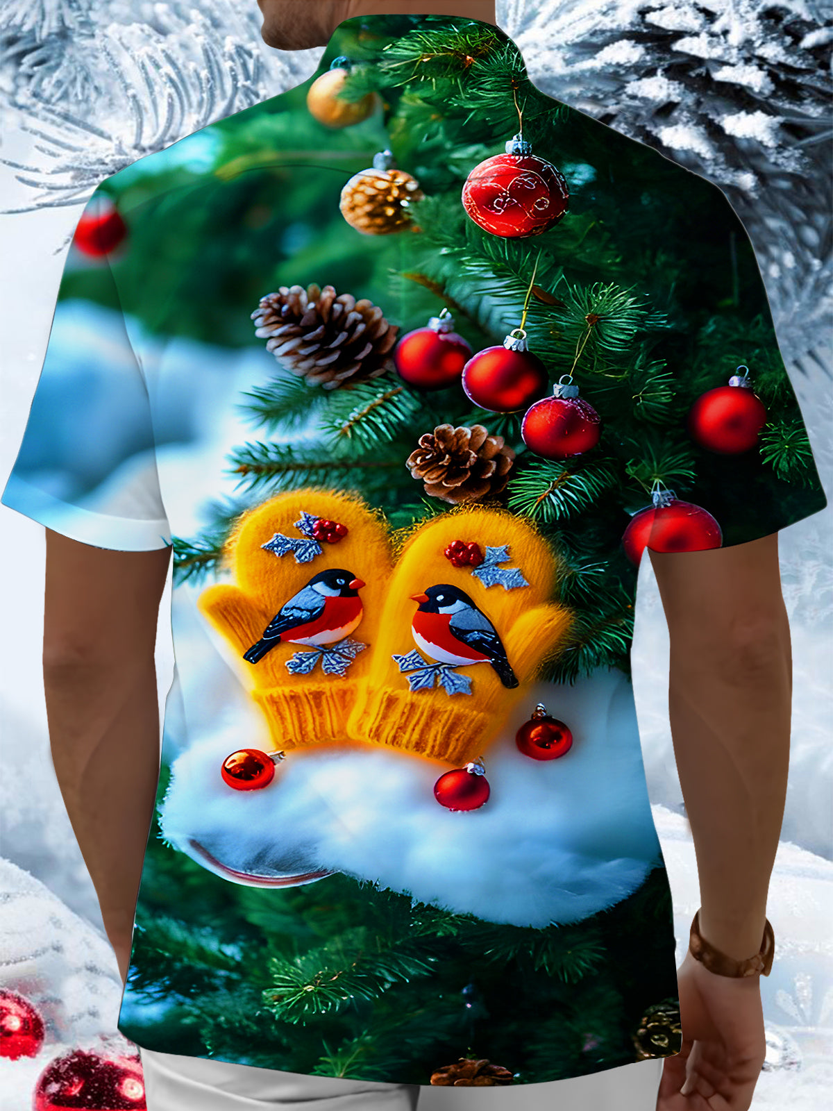 Snowy Bird Gloves Men's Pocket Short Sleeve Shirts