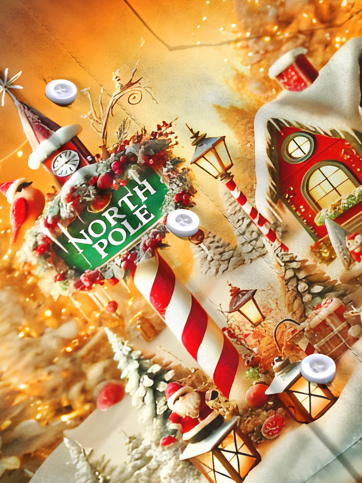 Winter Snow Scene Christmas Tree Xmas Men's Pocket Long Sleeve Shirts