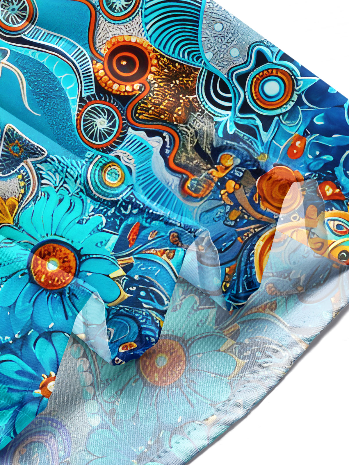 Abstract Ocean Pattern Men's Pocket Long Sleeve Shirts