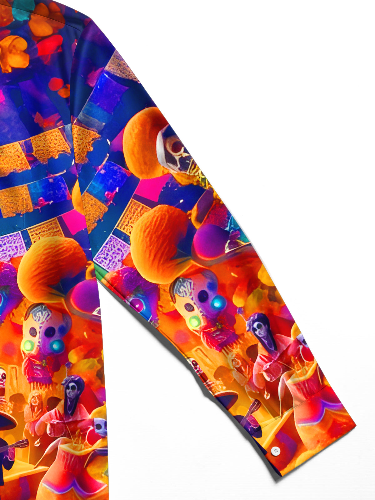 Fun Skull Carnival Concert Men's Pocket Long Sleeve Shirts