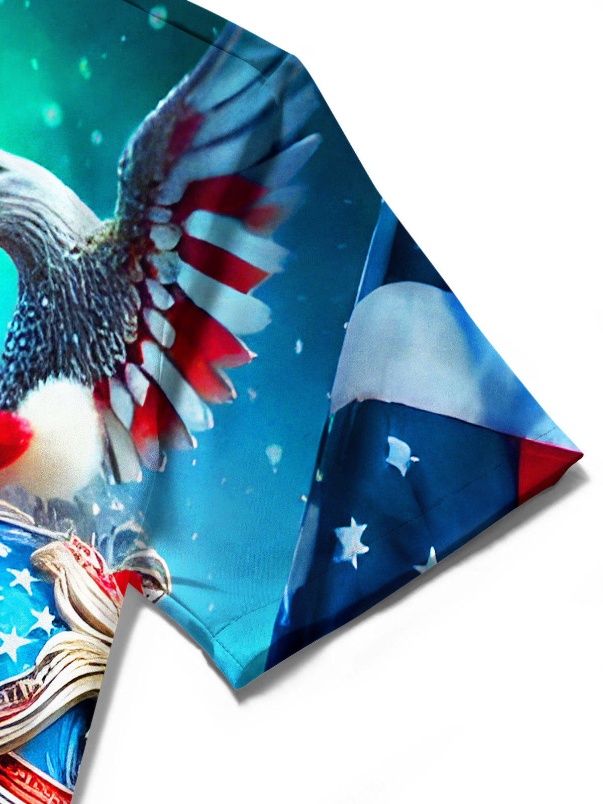 Fun Santa Claus General Eagle Aurora Xmas Men's Pocket Short Sleeve Shirts