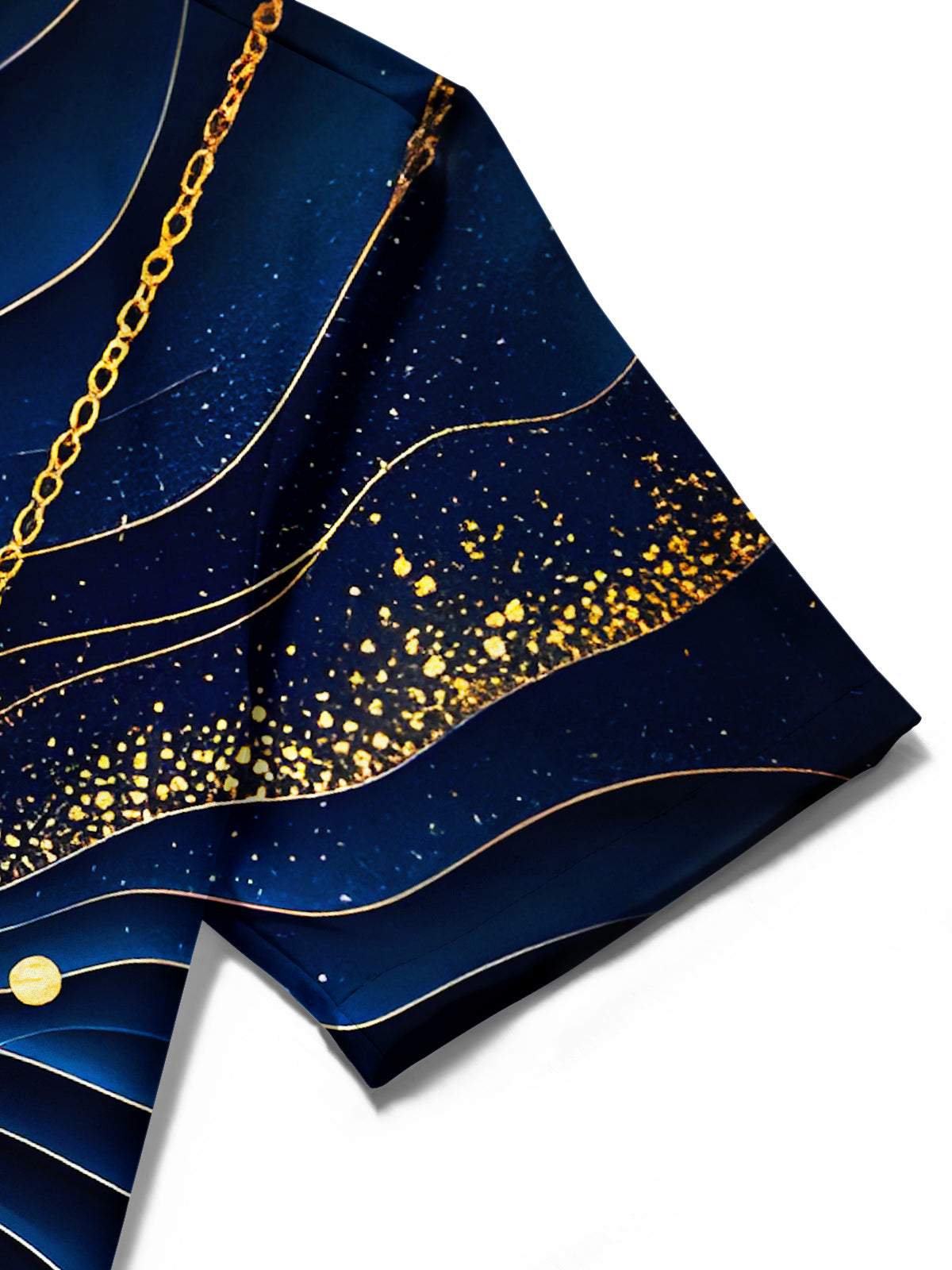 Art Gilded Star Moon Men's Pocket Short Sleeve Shirts