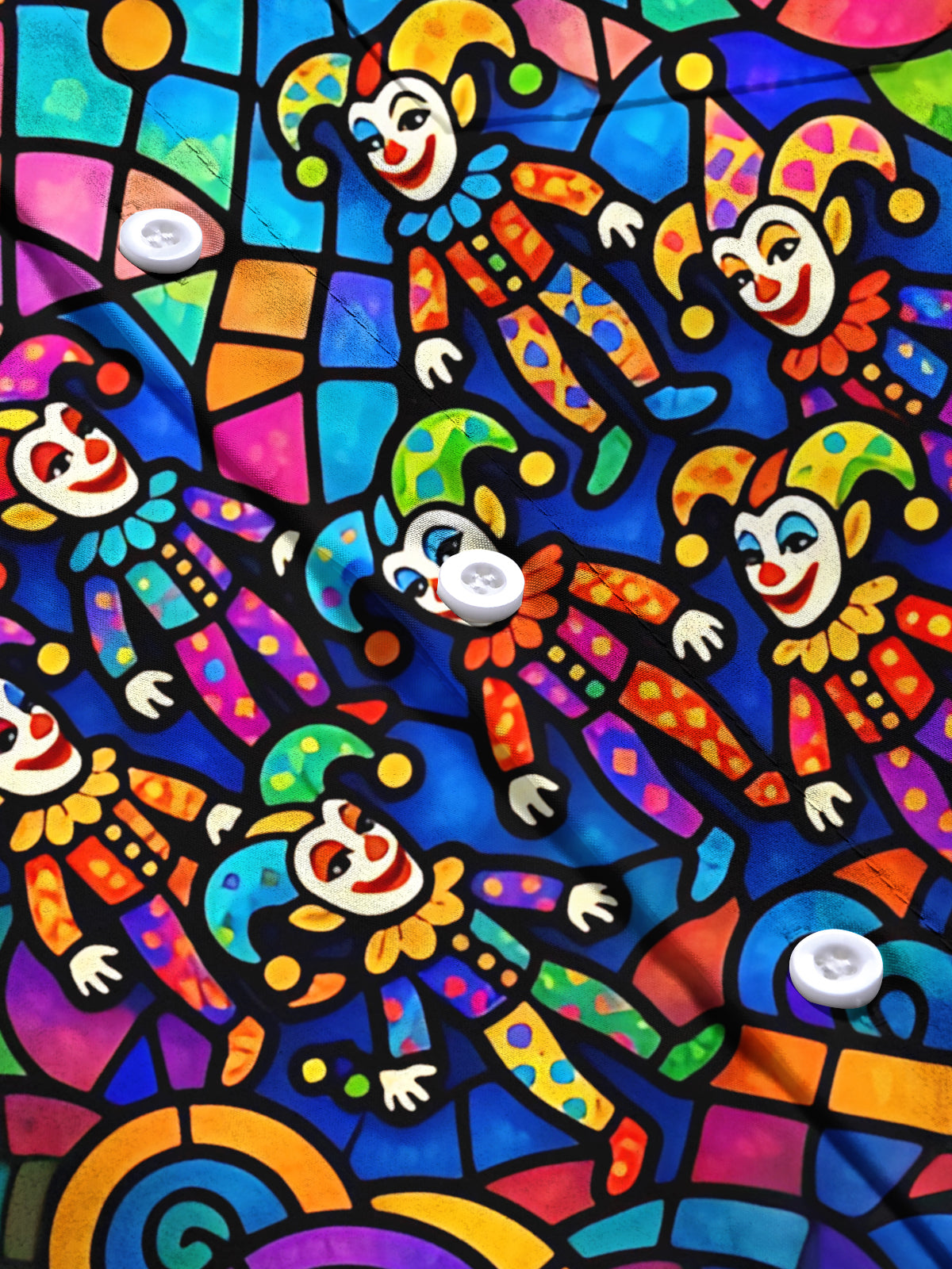 Clown Print Men's Pocket Short Sleeve Shirts