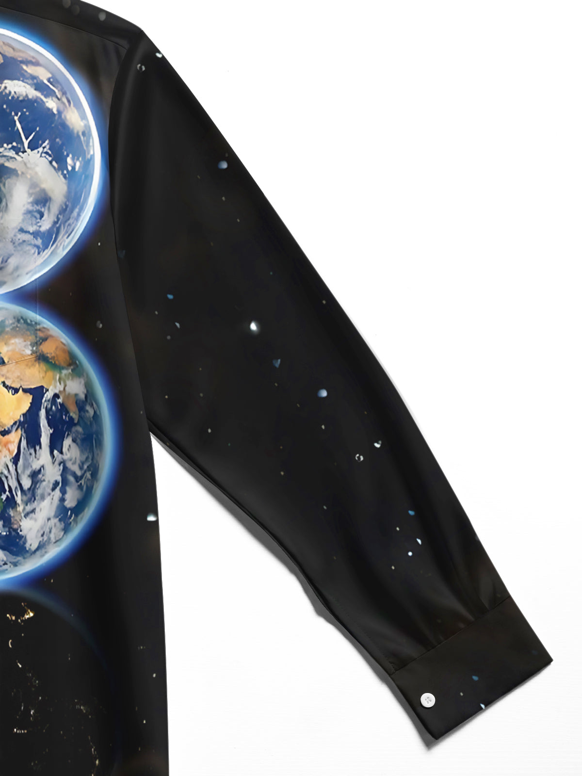 Earth Print Men's Pocket Long Sleeve Shirts