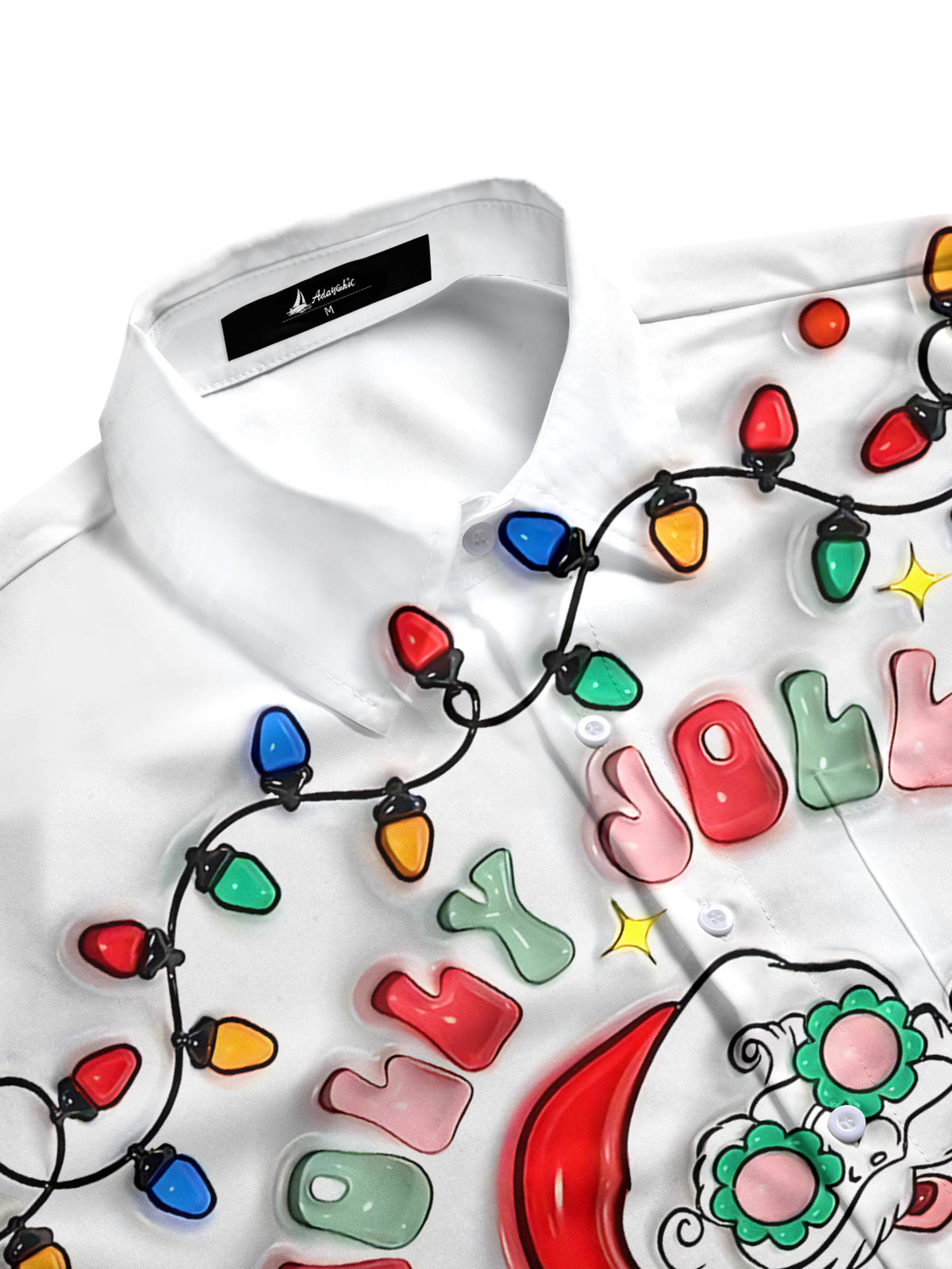 Santa Claus Print Men's Pocket Short Sleeve Shirts