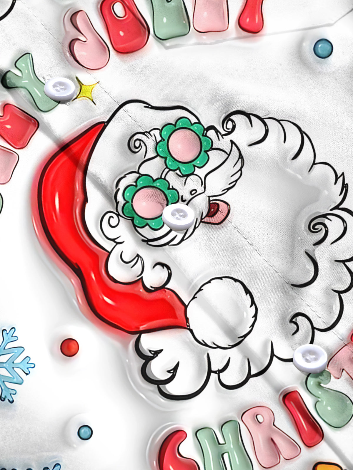 Santa Claus Print Men's Pocket Short Sleeve Shirts