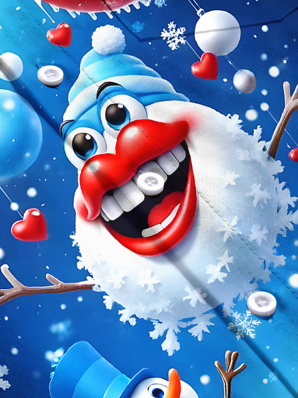 Funny Snowman Men's Pocket Short Sleeve Shirts