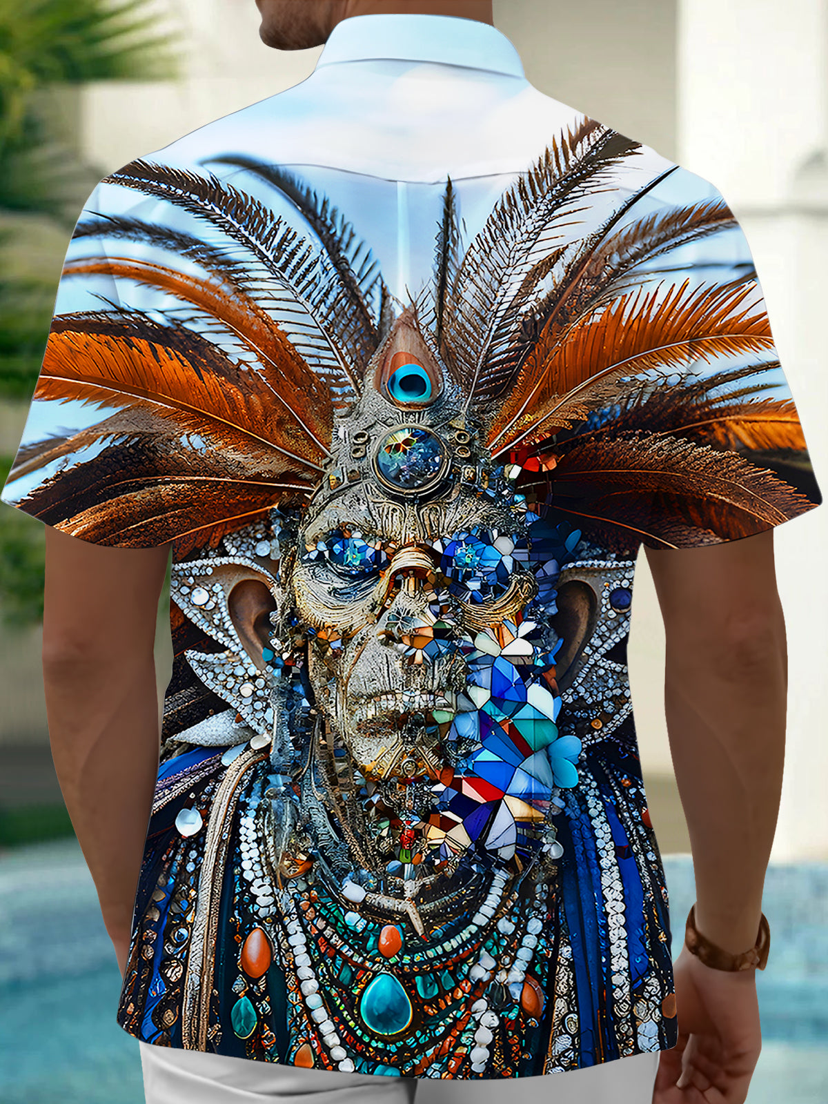 Peacock Men's Pocket Short Sleeve Shirts