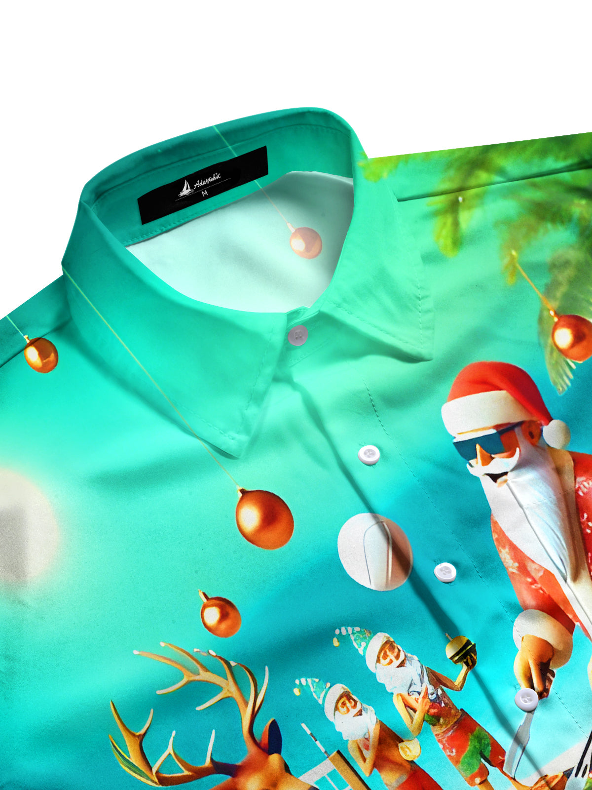 Fun Santa Claus BBQ Volleyball Xmas Men's Pocket Short Sleeve Shirts