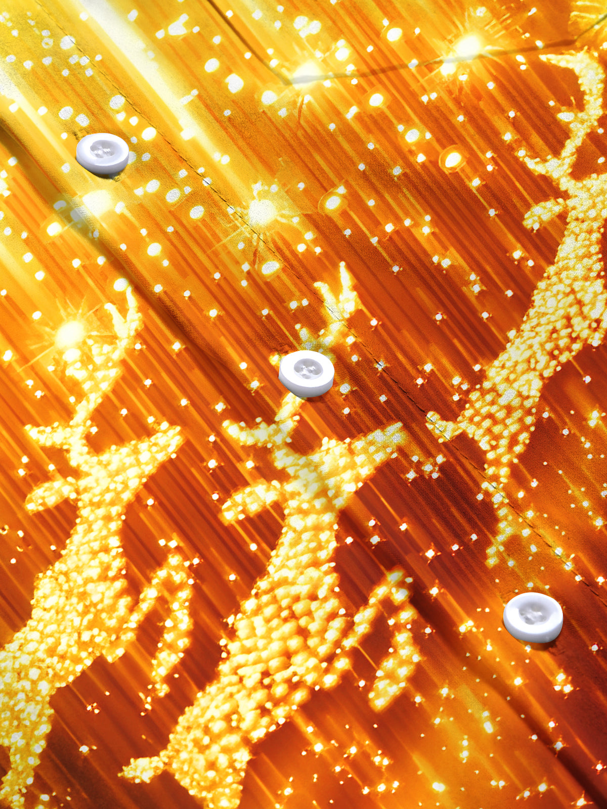 Art Gilded Christmas Reindeer Xmas Men's Pocket Long Sleeve Shirts