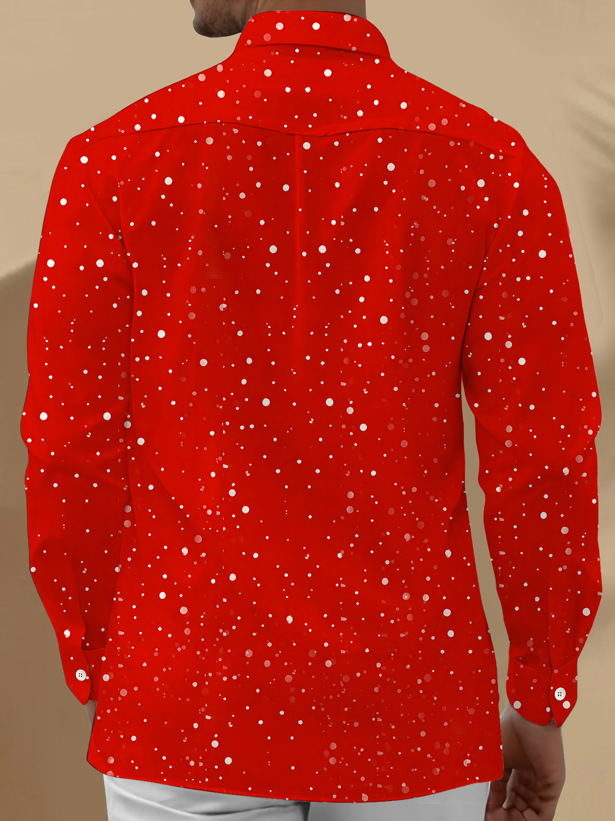 Funny Christmas Costume Men's Pocket Long Sleeve Shirts