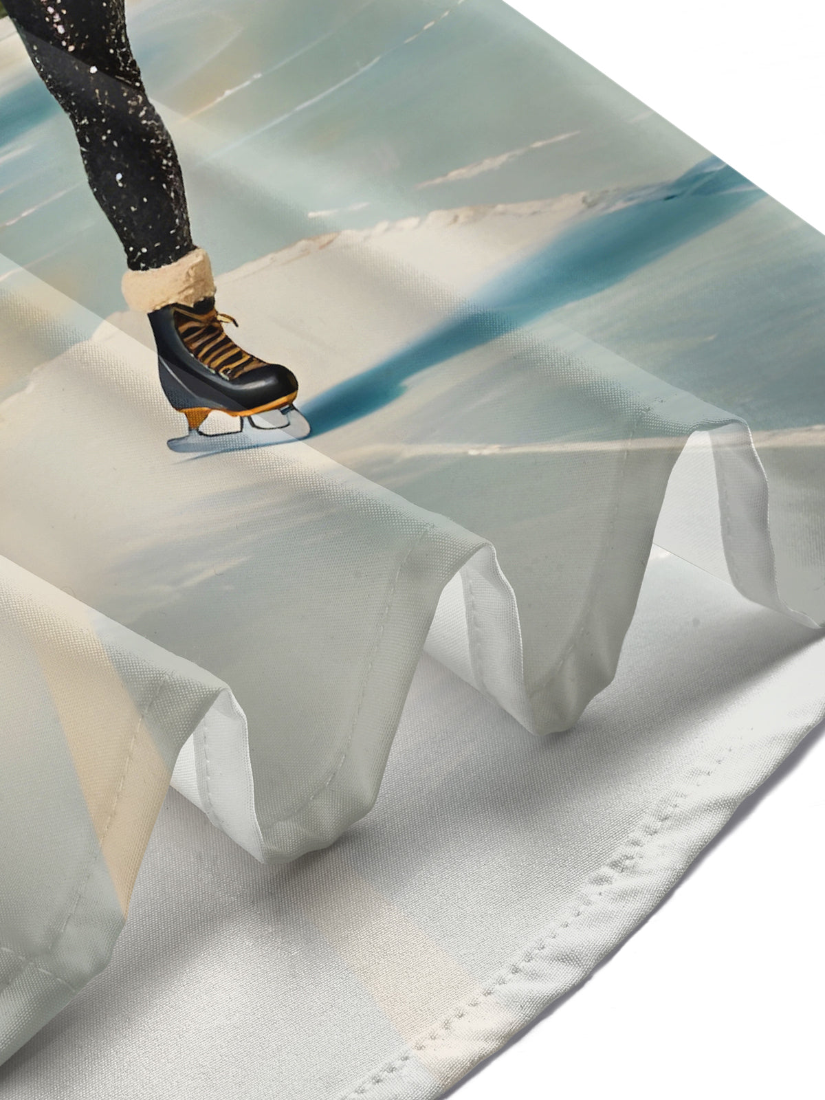 Fun Polar Bear Ice Skating Christmas Tree Men's Pocket Long Sleeve Shirts