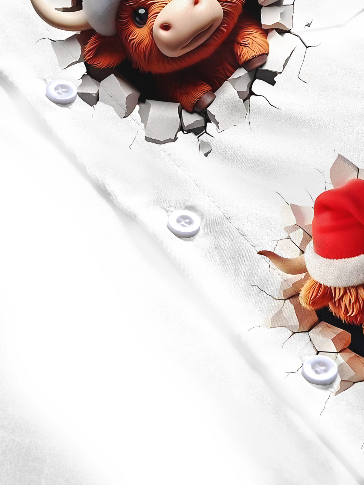 Christmas Cow Print Men's Pocket Short Sleeve Shirts