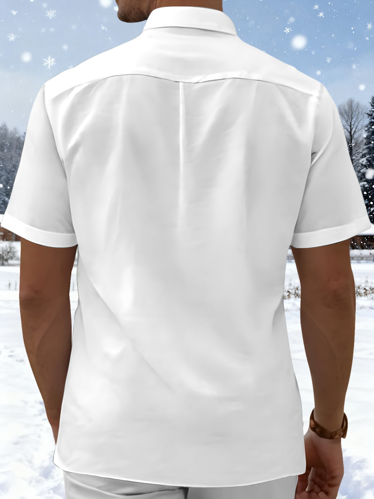 Zipper Men's Pocket Short Sleeve Shirts