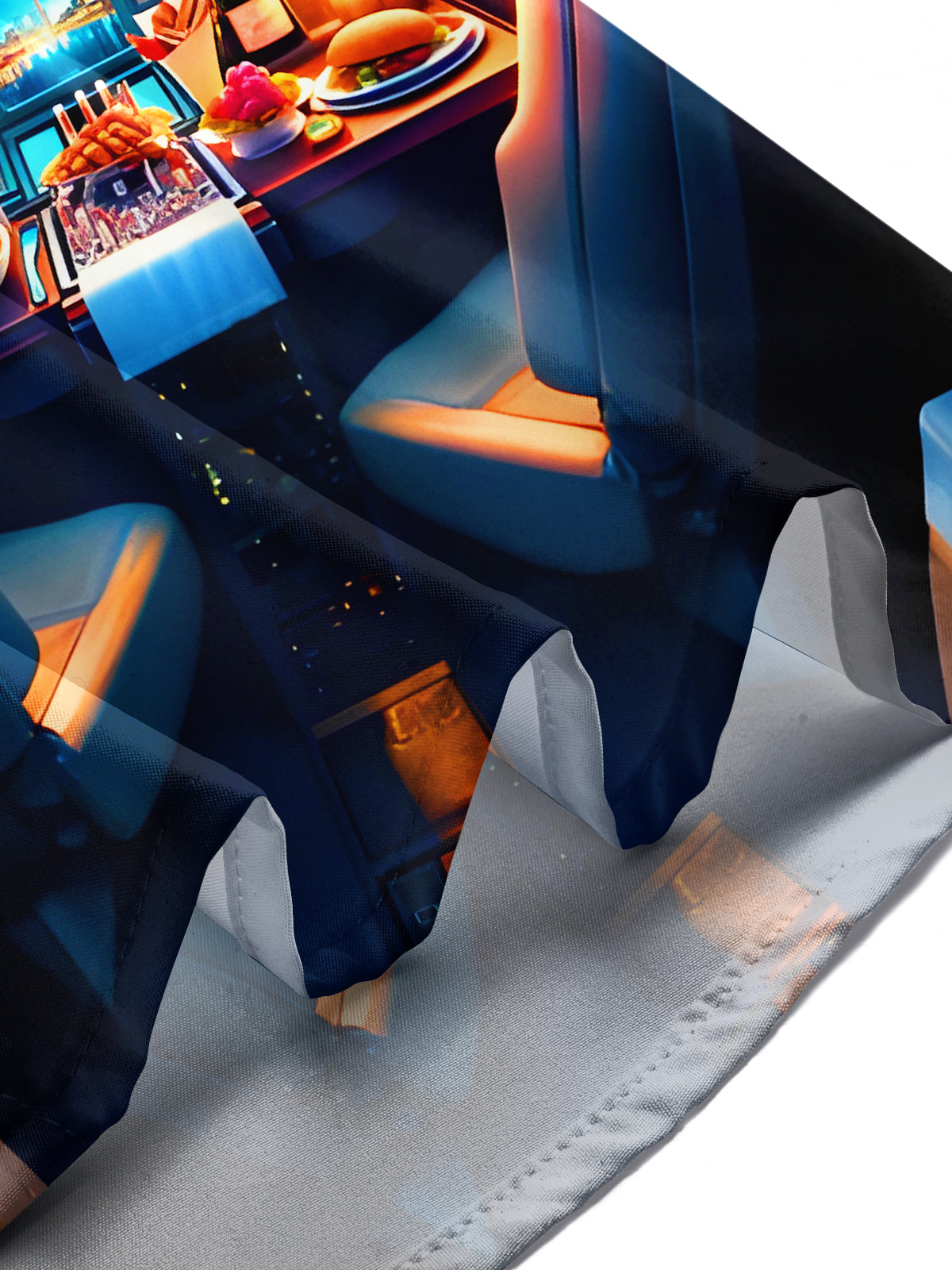 Aircraft Cockpit Coconut Trees City Night View Men's Pocket Short Sleeve Shirts