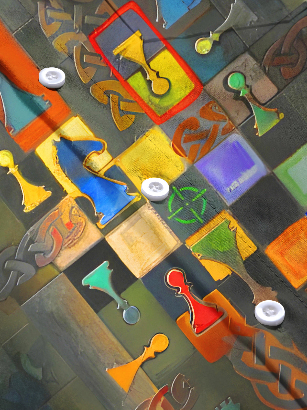 Retro Art Chess Men's Pocket Long Sleeve Shirts