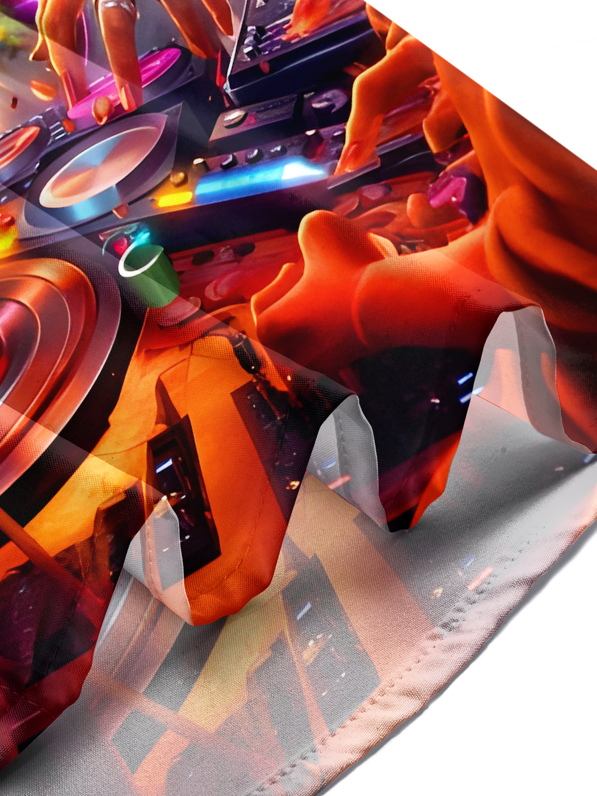 Fun DJ Skull Carnival Turntable Music Men's Pocket Short Sleeve Shirts