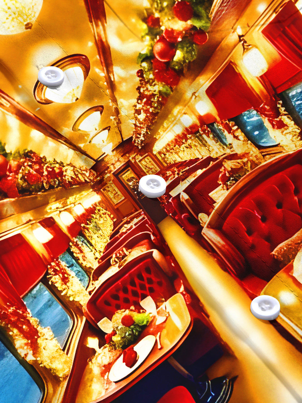 Fun Christmas Decorations Train Xmas Men's Pocket Short Sleeve Shirts